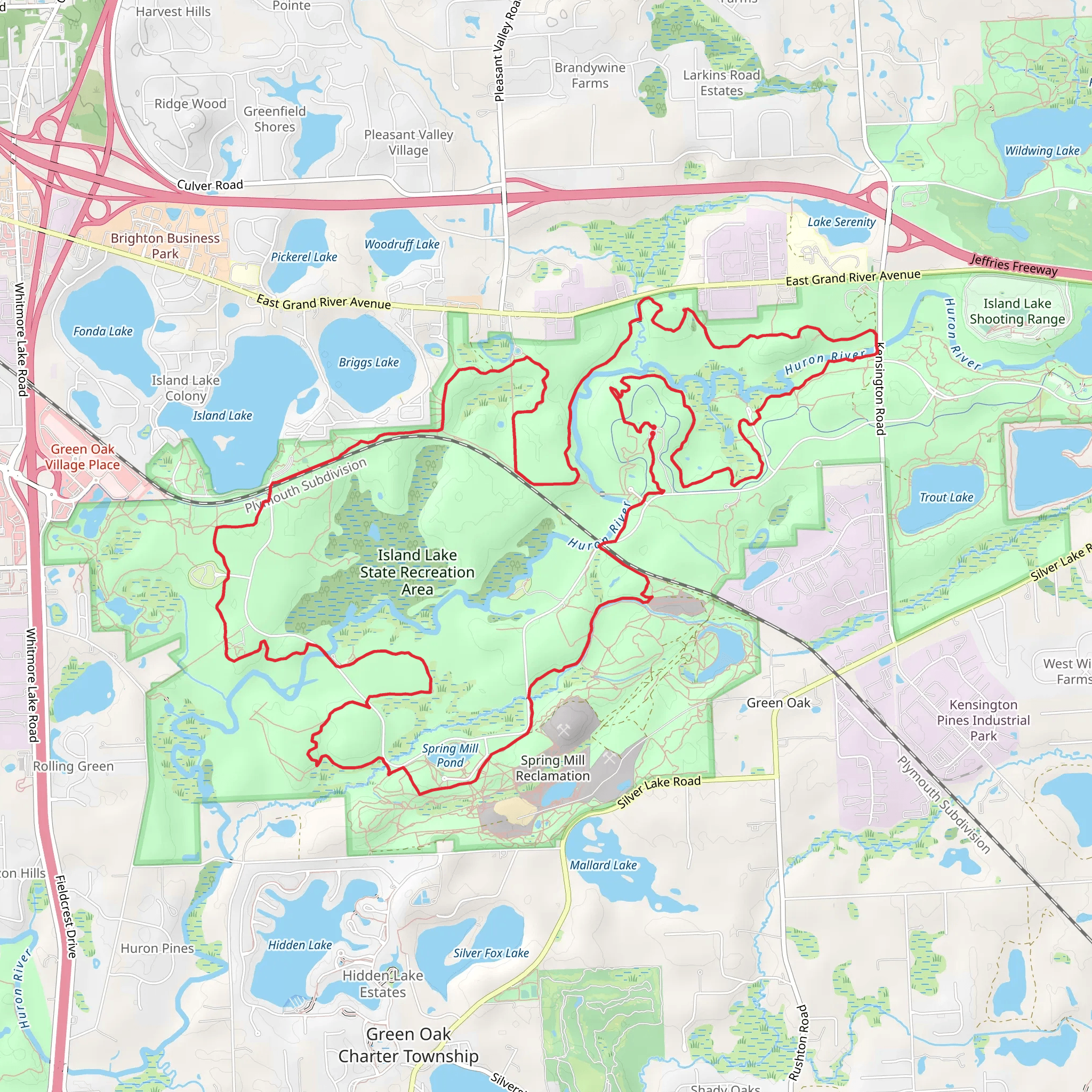 Blue Trail and Yellow Trail Loop - Kent Lake Beach Road mobile static map