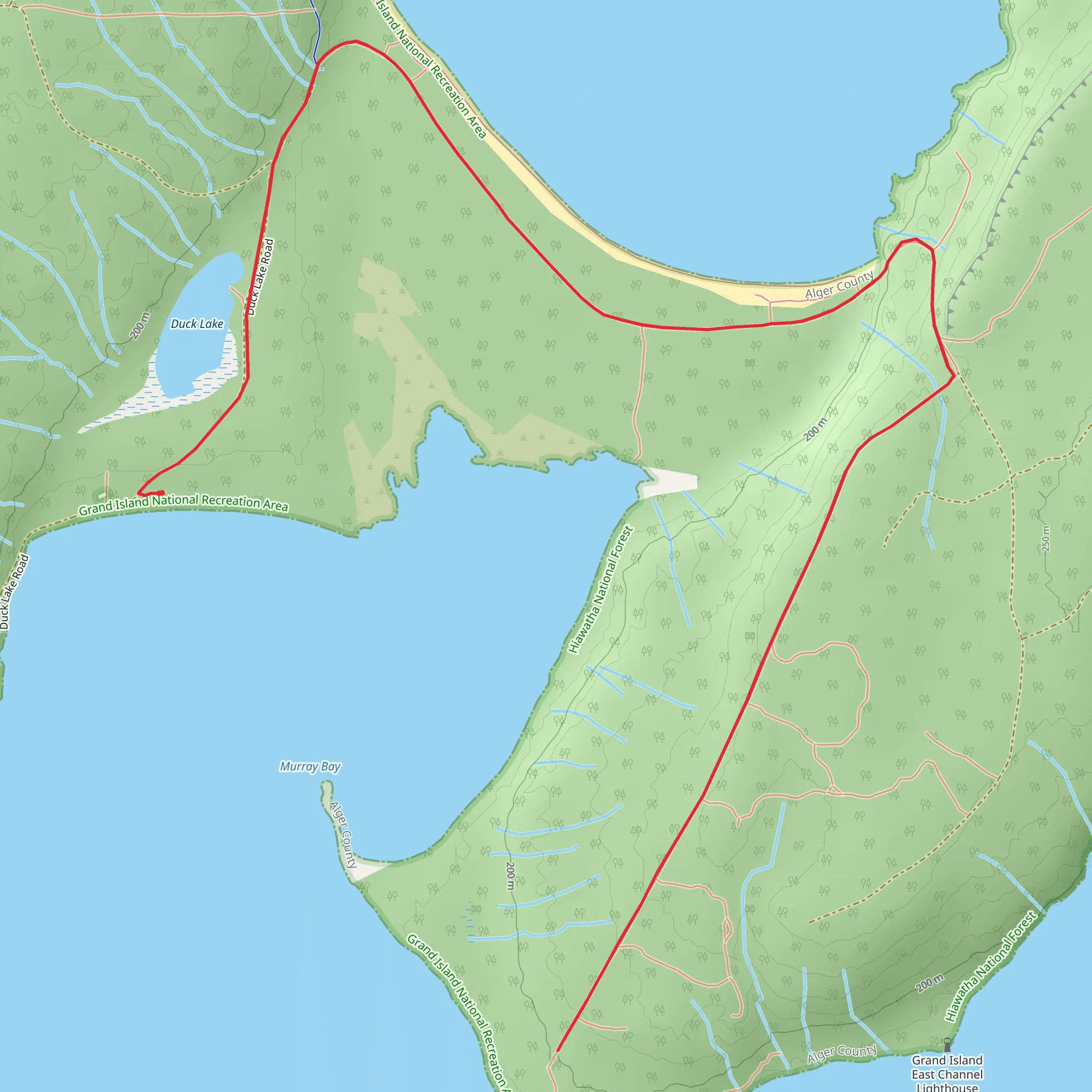 Murray Bay Group Site to E Lighthouse Point mobile static map