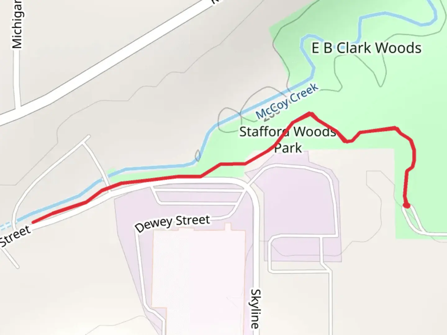 An image depicting the trail McCoy Creek Trail and its surrounding area.