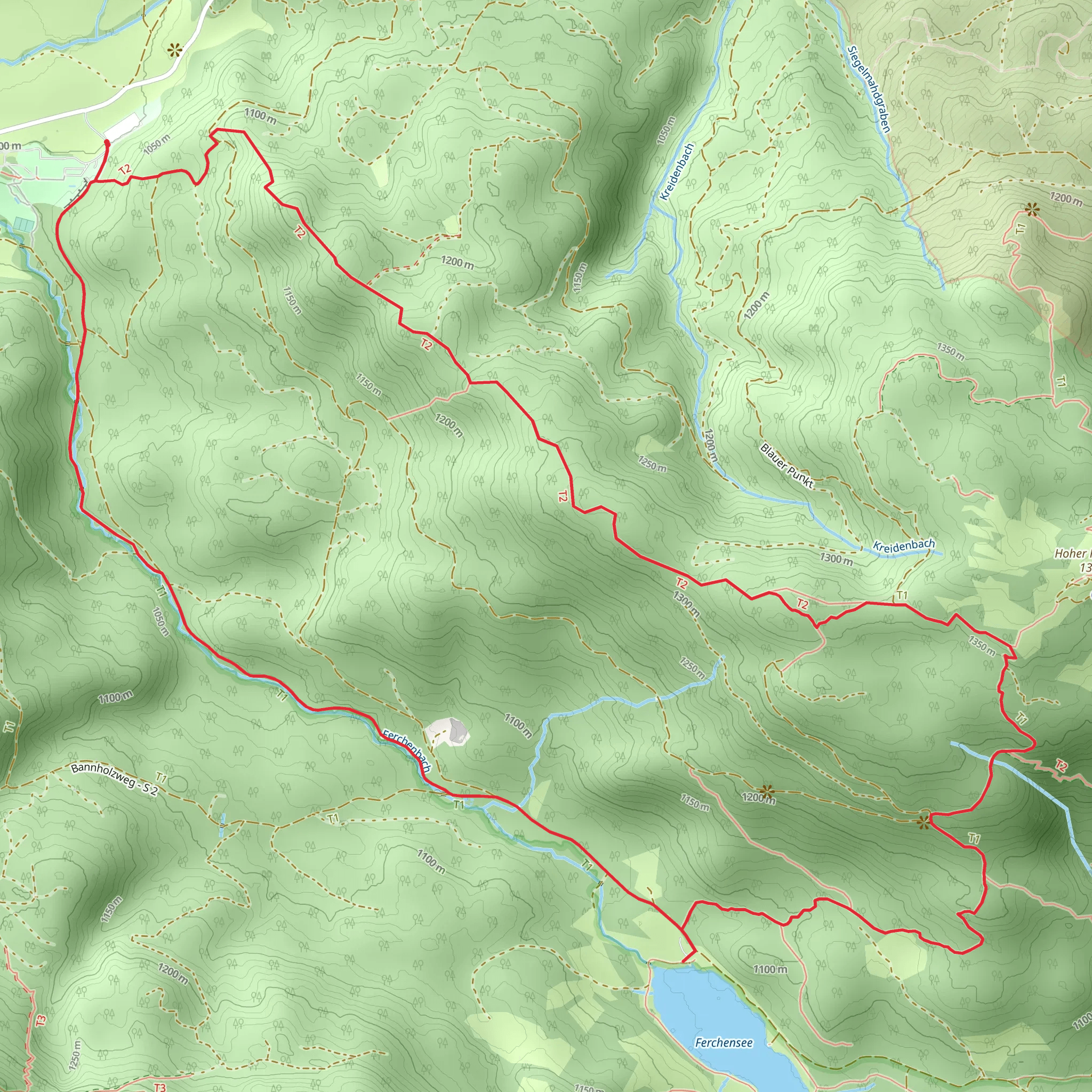 Kleiner Kranzberg, Auf der Hochbrücke and Ferchensee Loop via Wanderweg 811 mobile static map