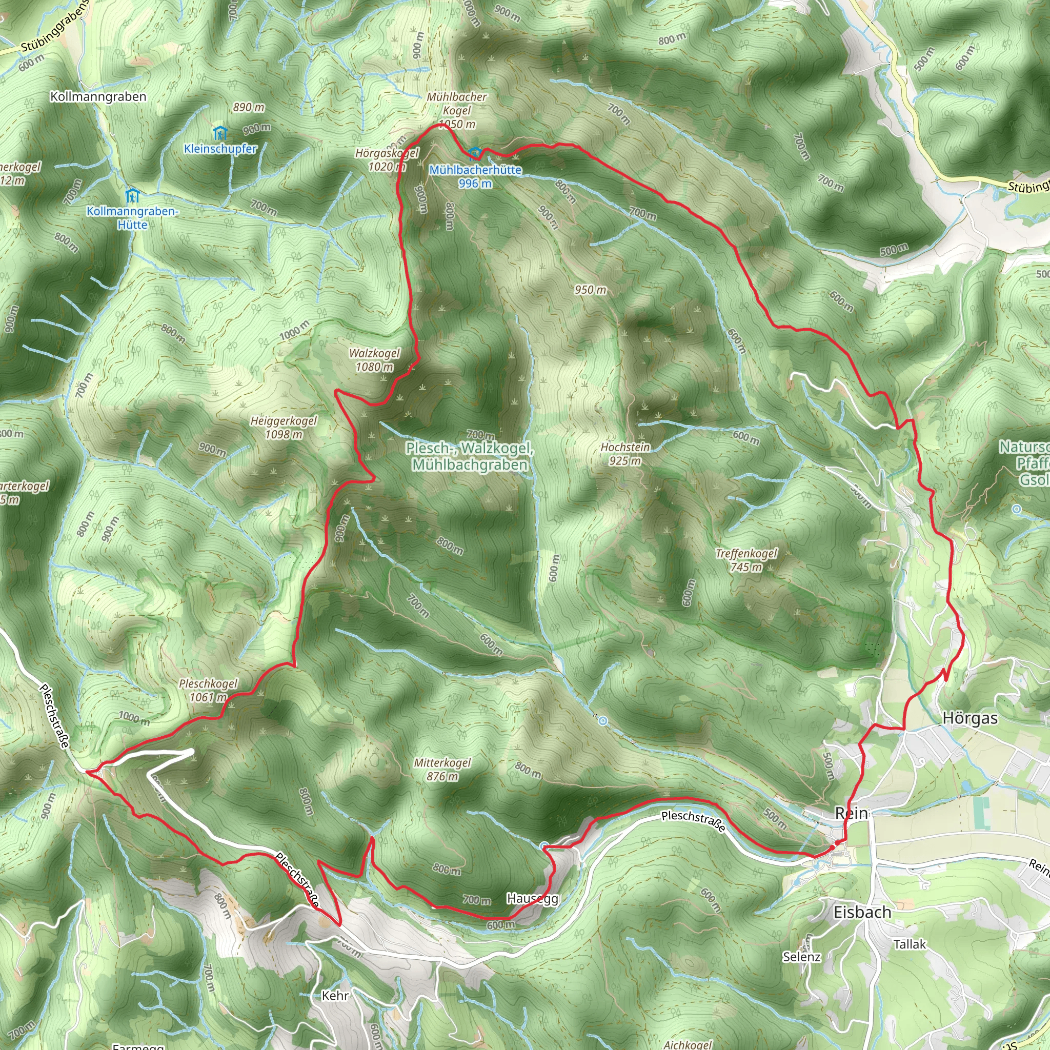 Mountain Hike across - Four Thousanders mobile static map