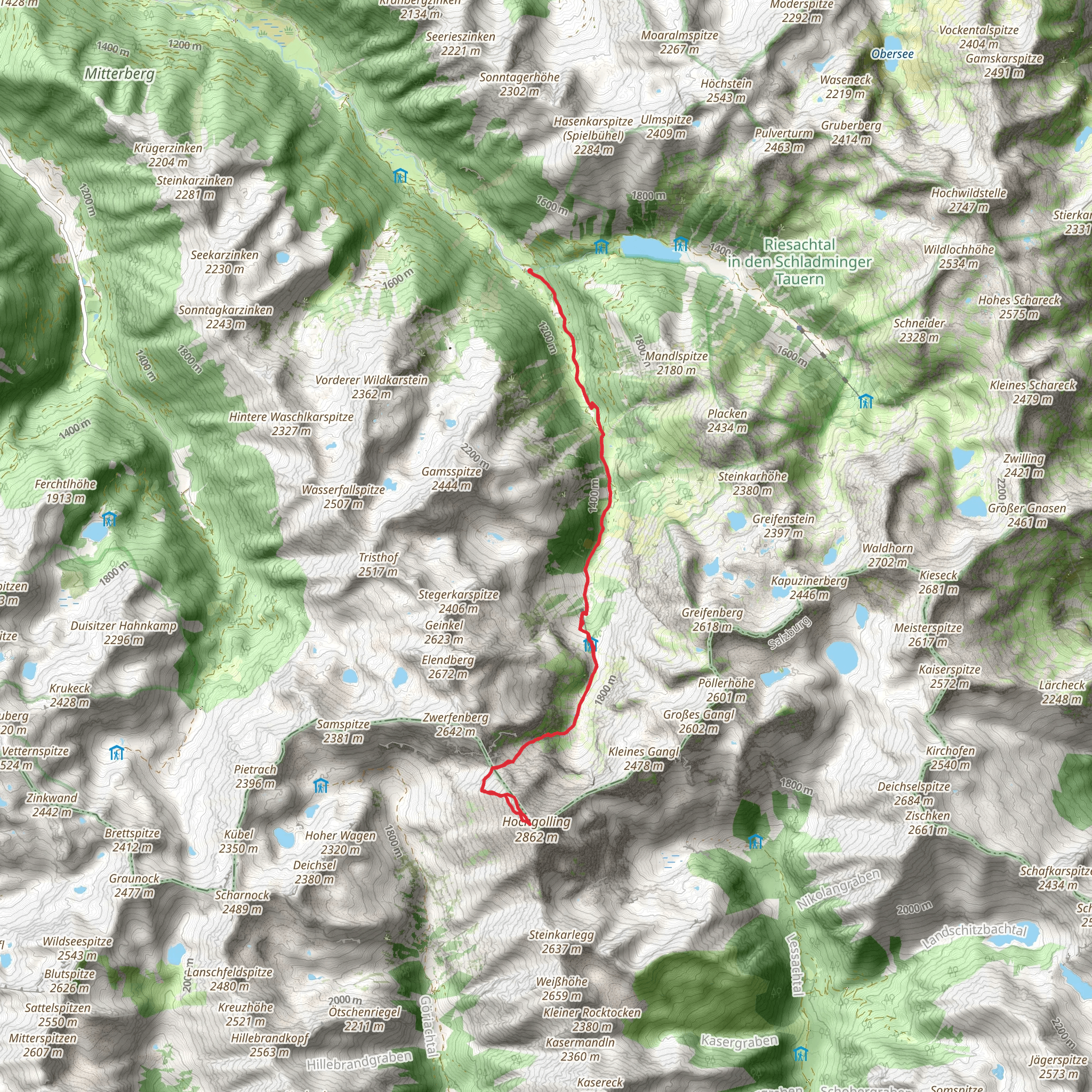 Hochgolling Peak mobile static map