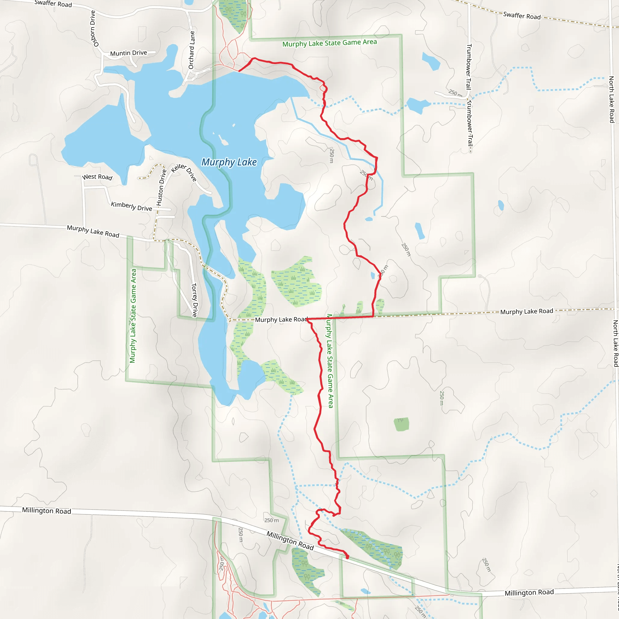 Murphy Lake Trail mobile static map