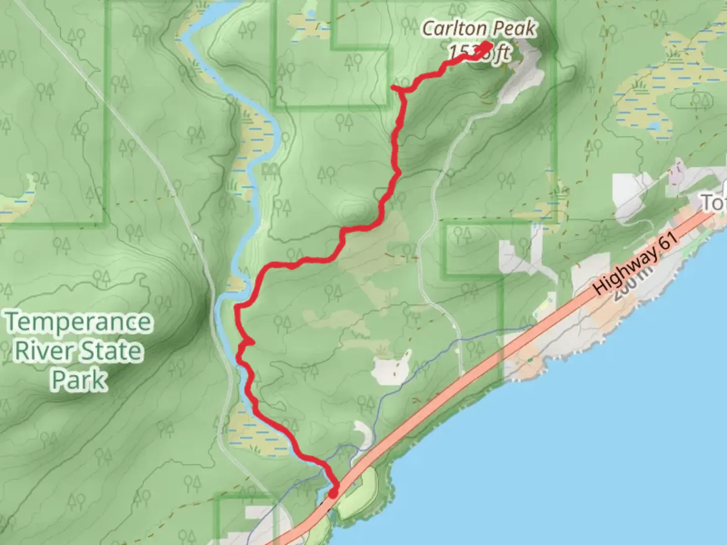 An image depicting the trail Carlton Peak and its surrounding area.