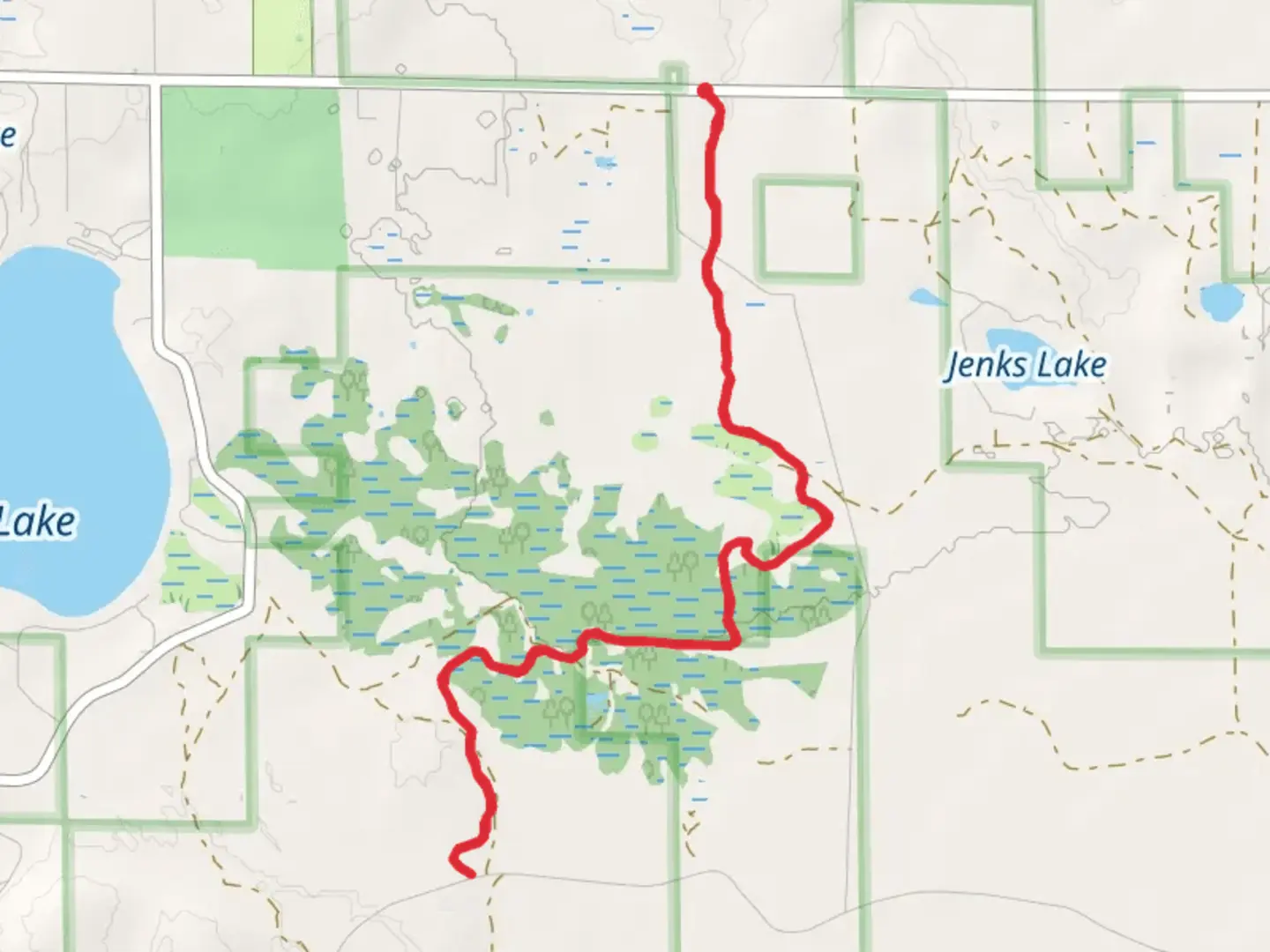 An image depicting the trail North Country National Scenic Trail from West 76th Street and its surrounding area.