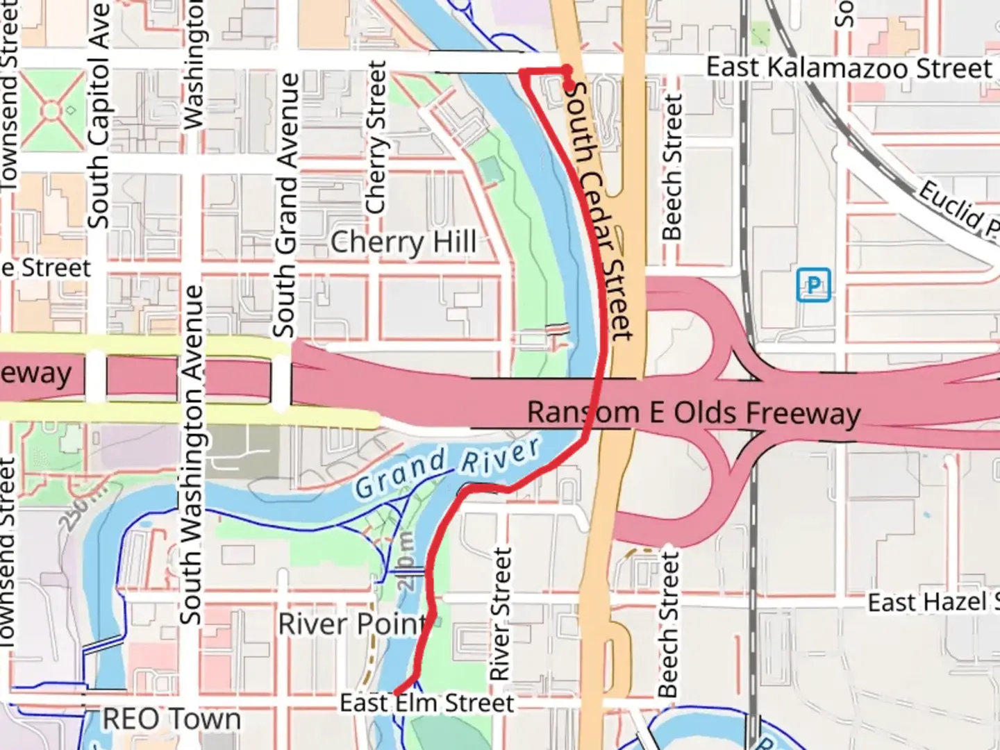 An image depicting the trail Lansing River Trail and its surrounding area.