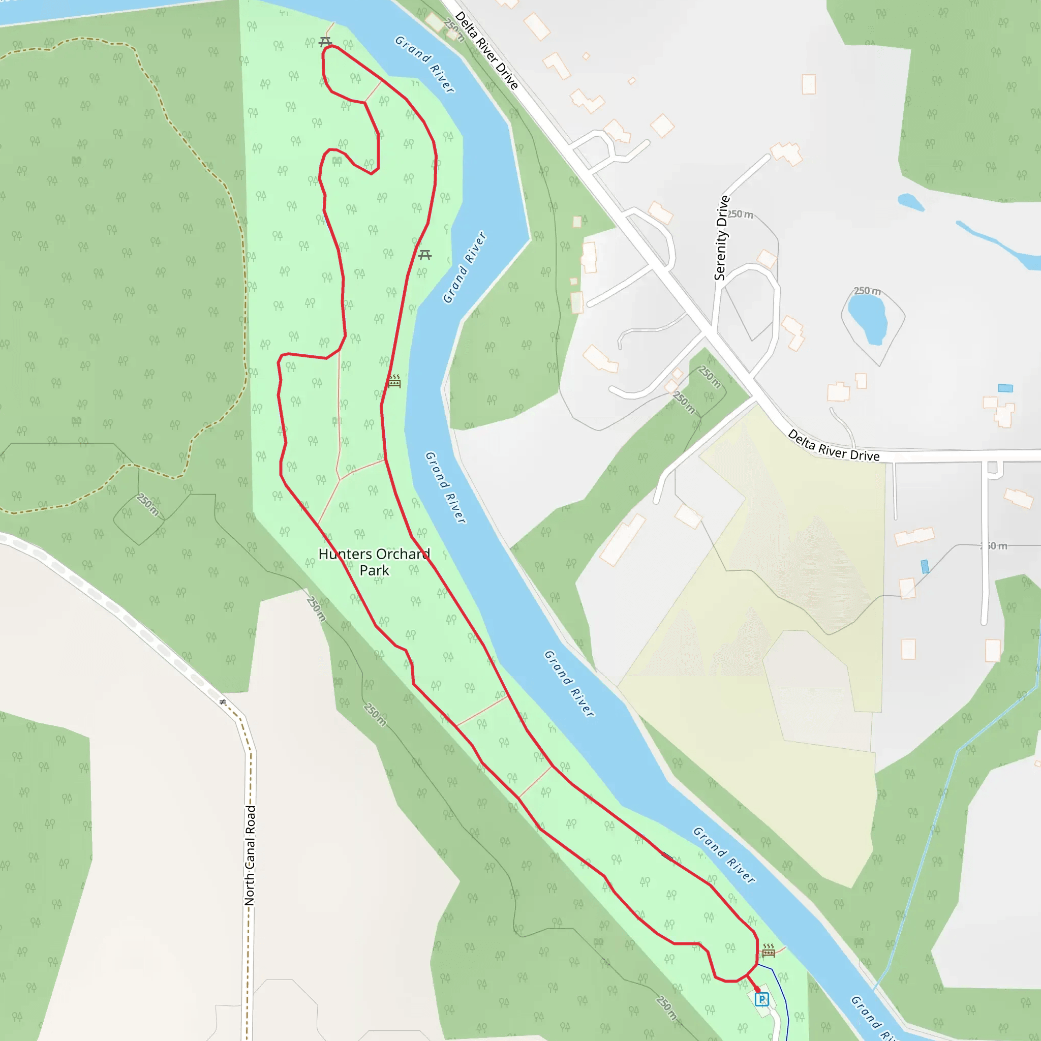 Hunters Orchard Park Loop mobile static map