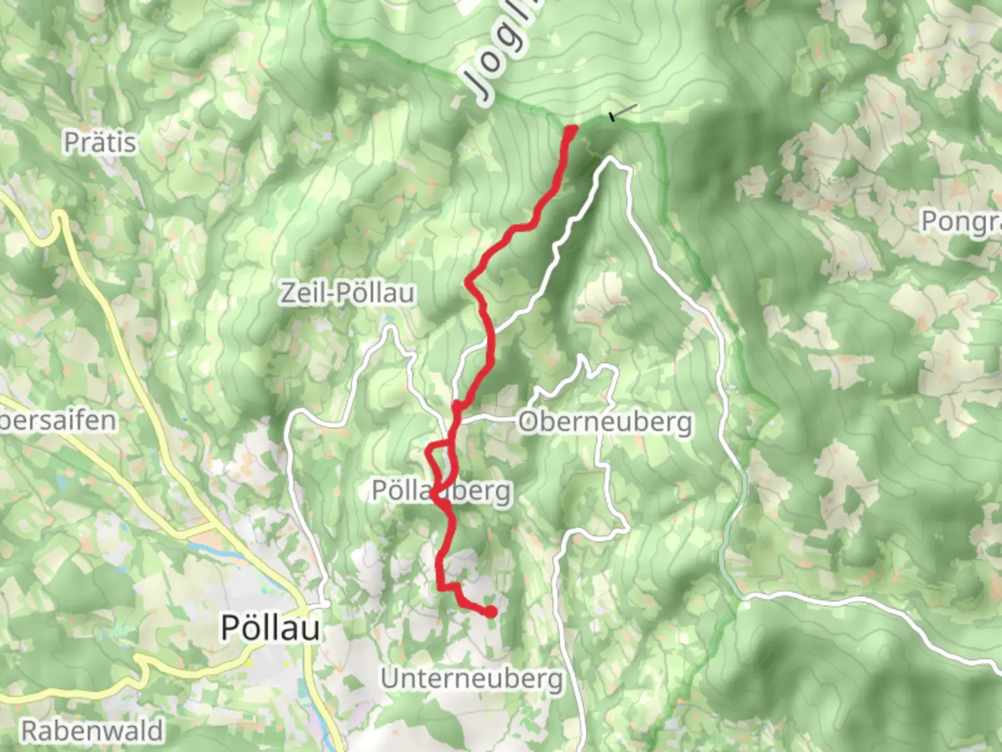 An image depicting the trail Hotel Retter zum Masenberg and its surrounding area.