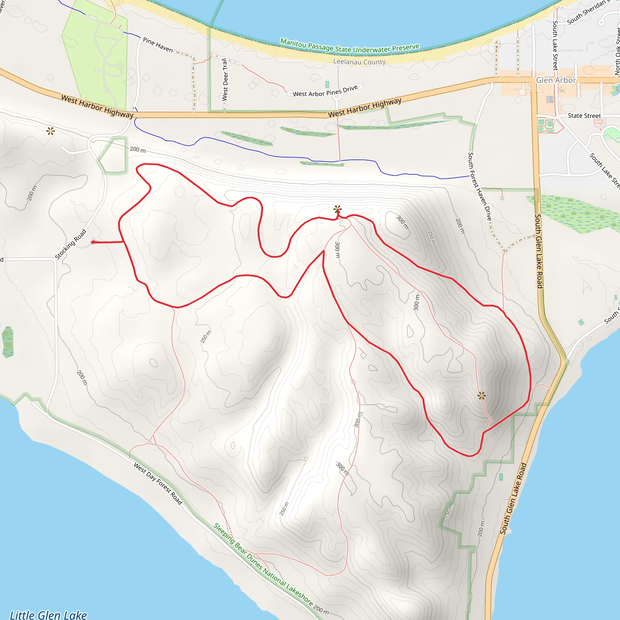 Alligator Hill Hiking and Intermediate Loop Trail mobile static map