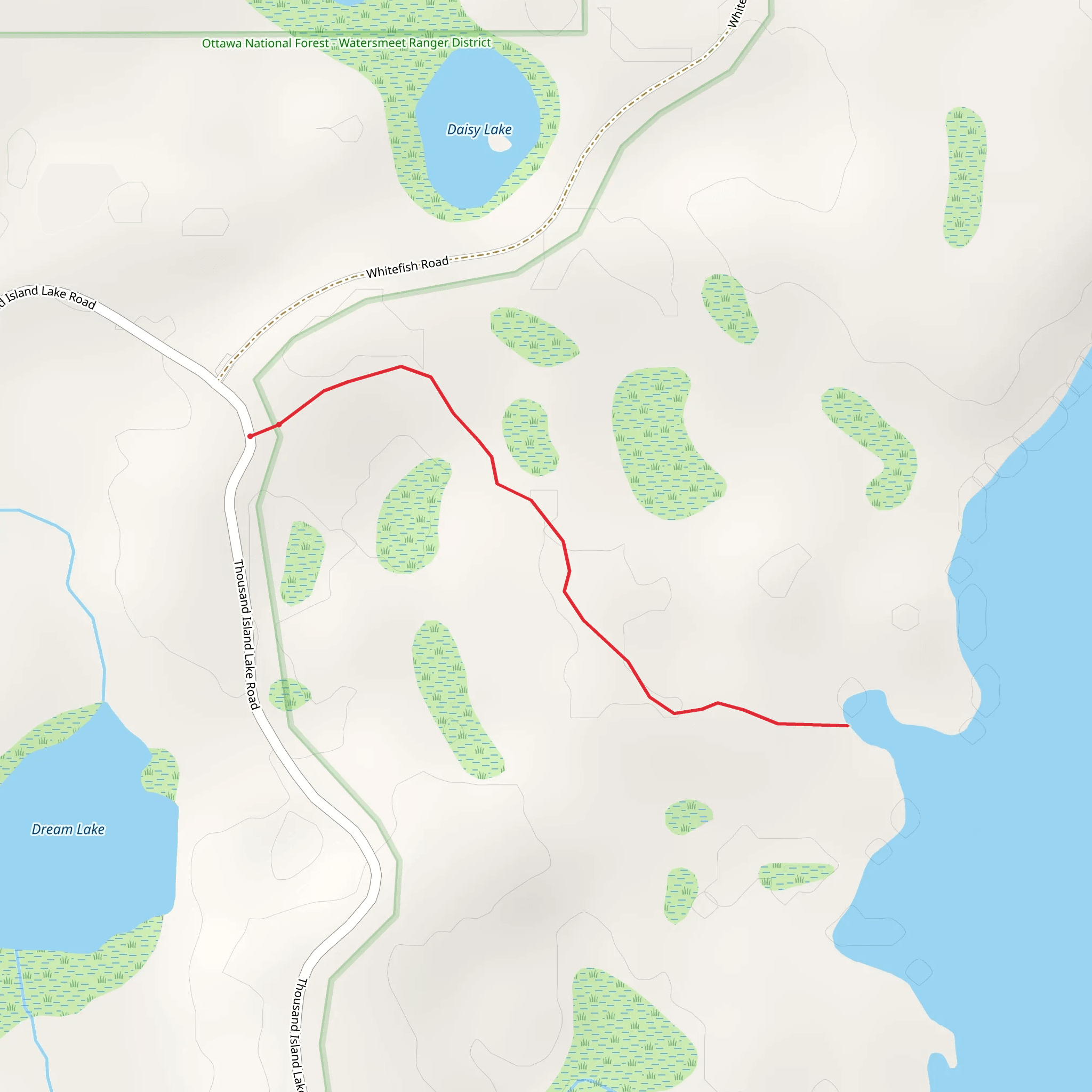 Whitefish Lake Trail mobile static map