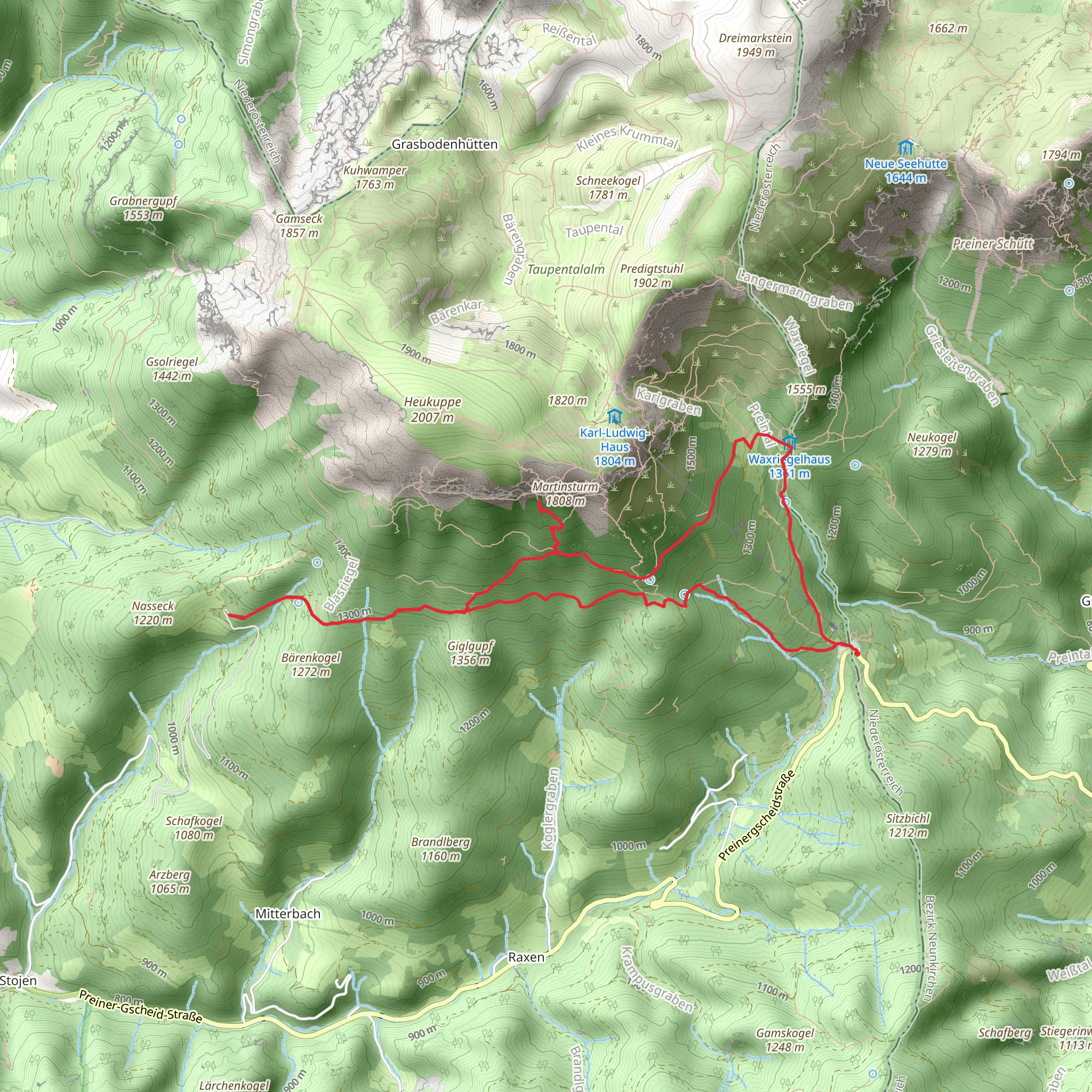 BergZeitReise Tagestourentipp - Rax mobile static map
