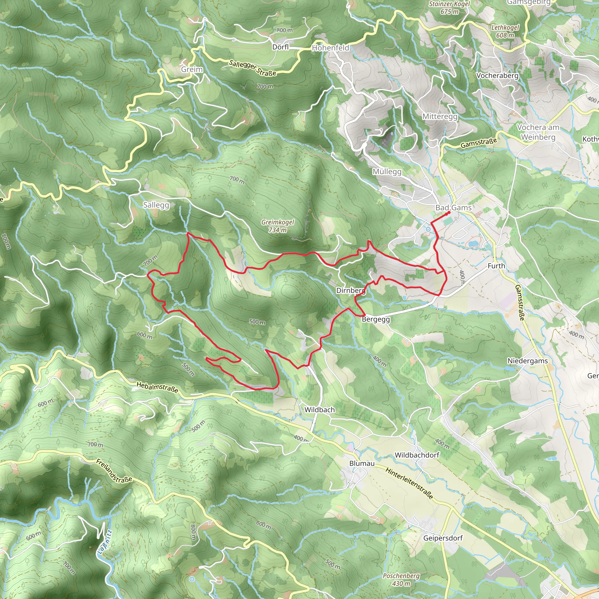 Winzerweg in Bad Gams mobile static map