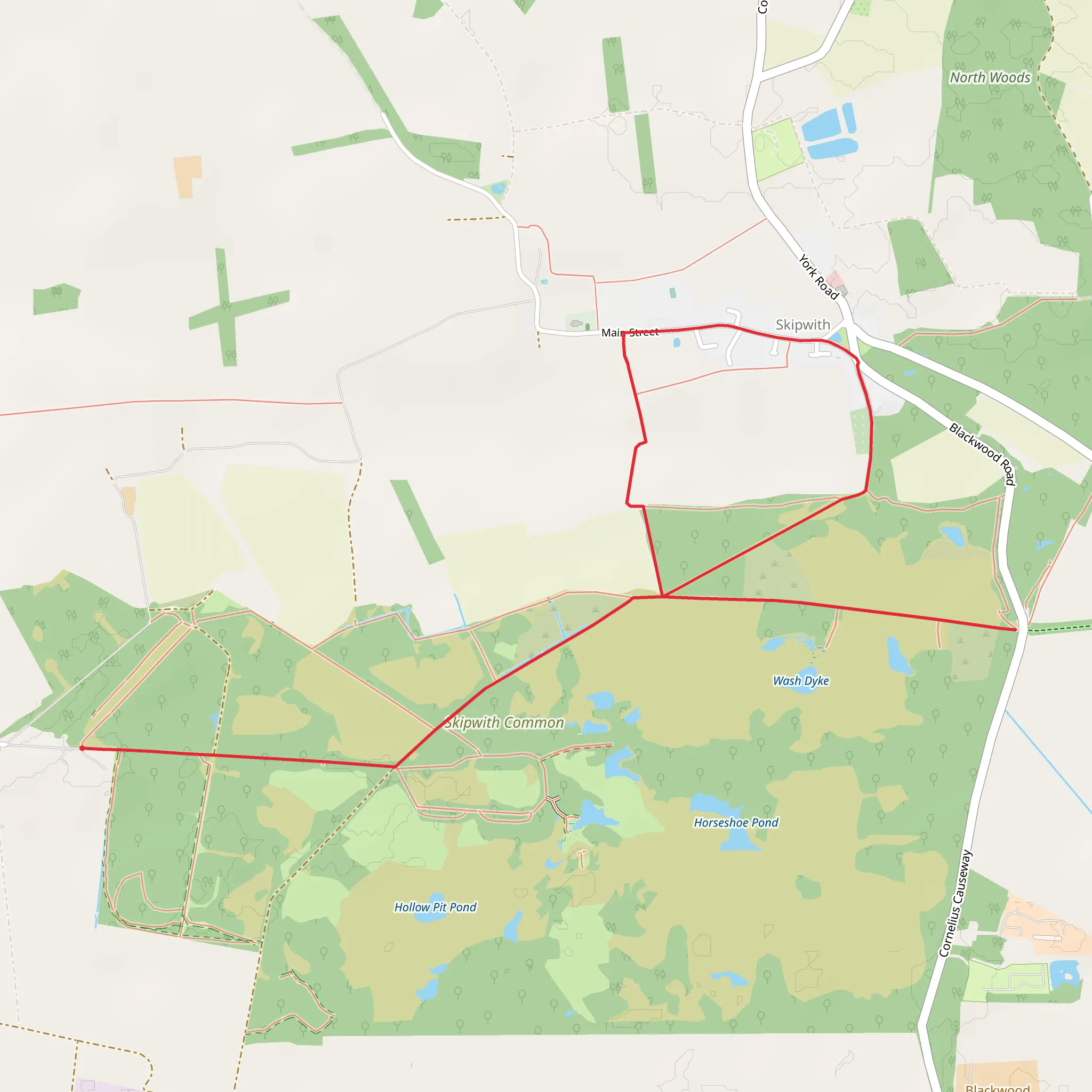 Skipwith Common Walk mobile static map