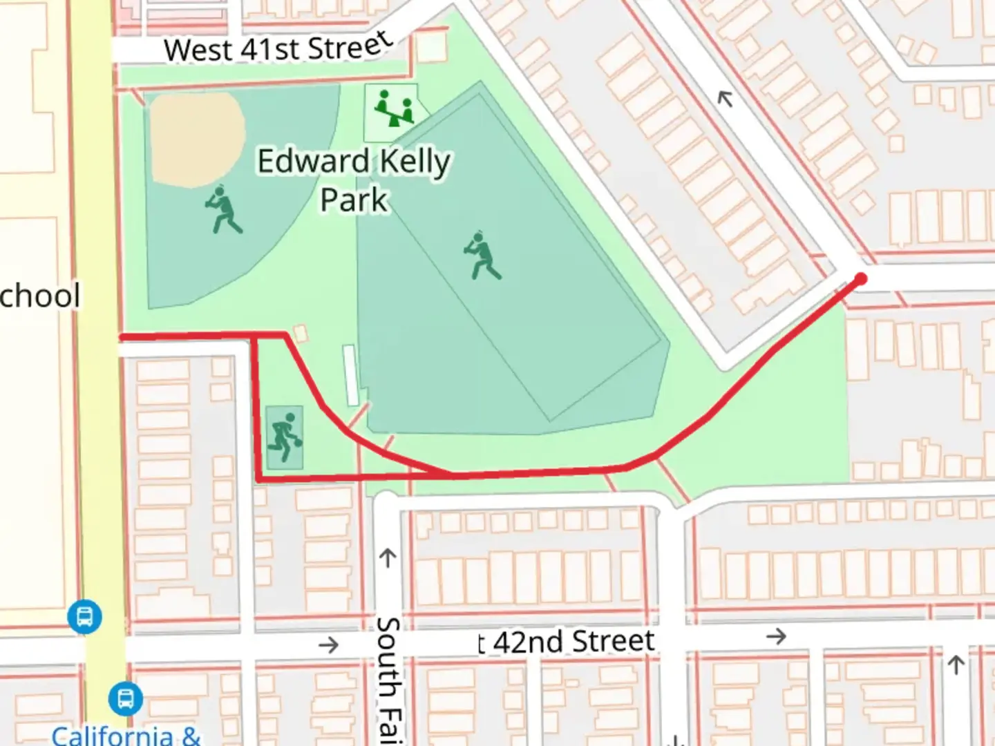 An image depicting the trail Edward Kelly Park and its surrounding area.