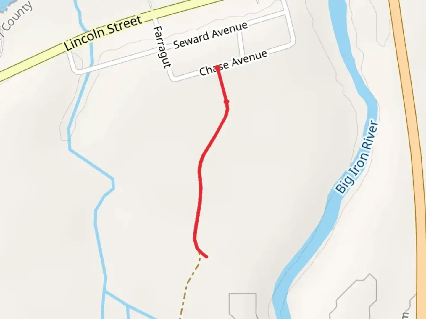 An image depicting the trail Lincoln Street and its surrounding area.