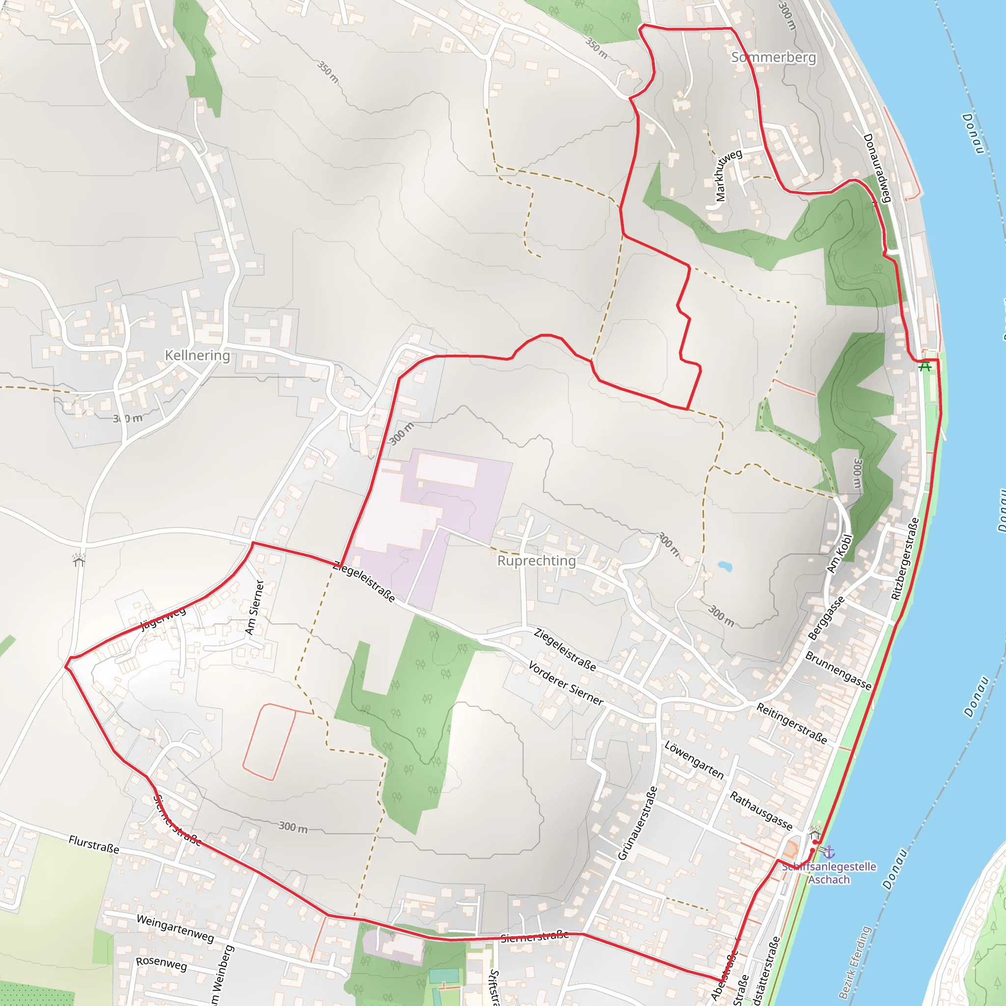Aschach Kobl Loop Trail mobile static map
