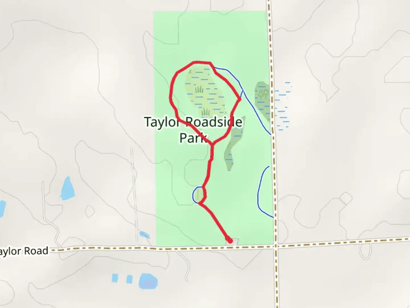 An image depicting the trail Taylor Roadside Park Loop and its surrounding area.