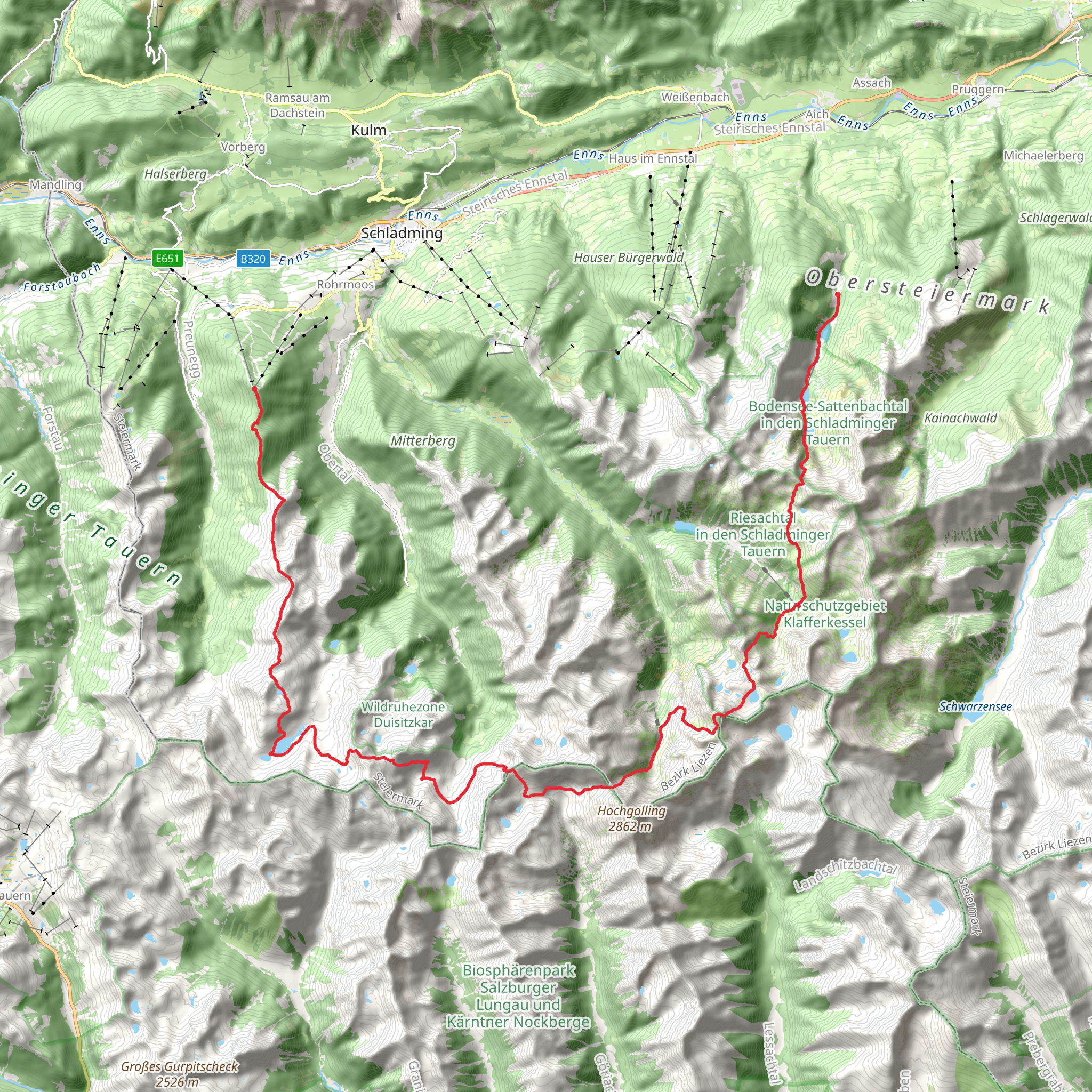 Schladminger Tauern via Central Alpine Trail 02 mobile static map
