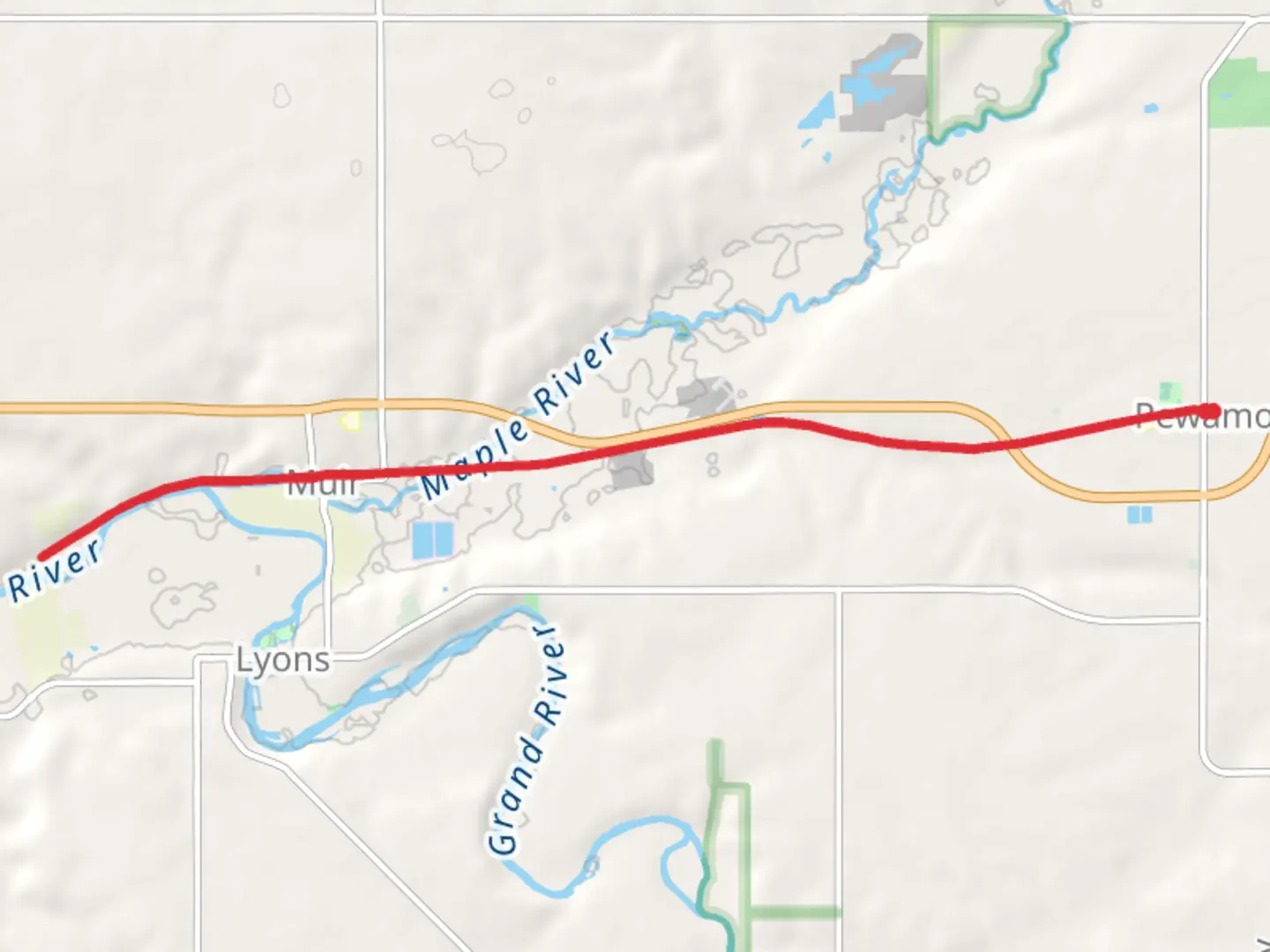 An image depicting the trail Fred Meijer Grand River Valley Rail-Trail and its surrounding area.