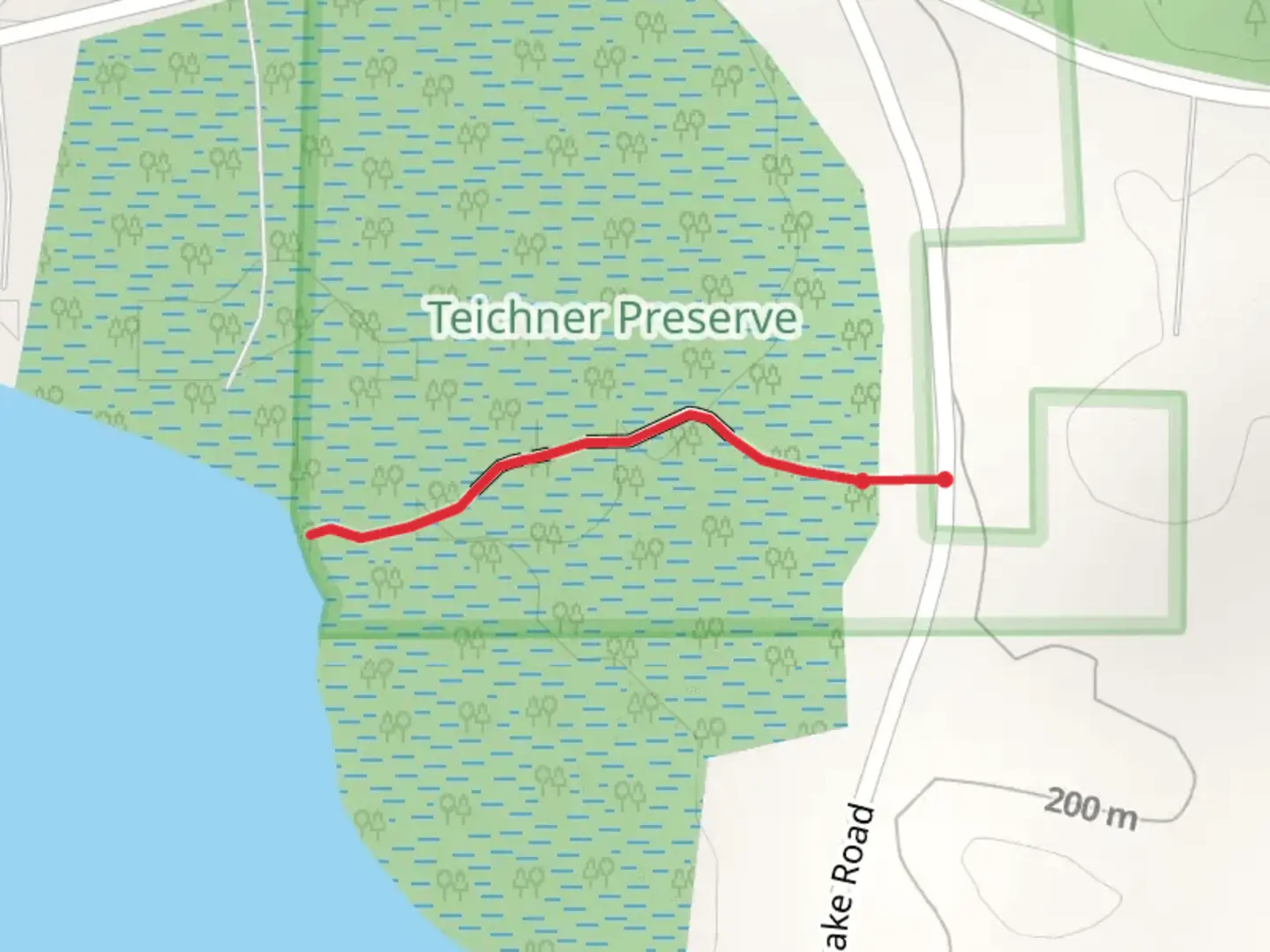 An image depicting the trail Lime Lake Out and Back and its surrounding area.