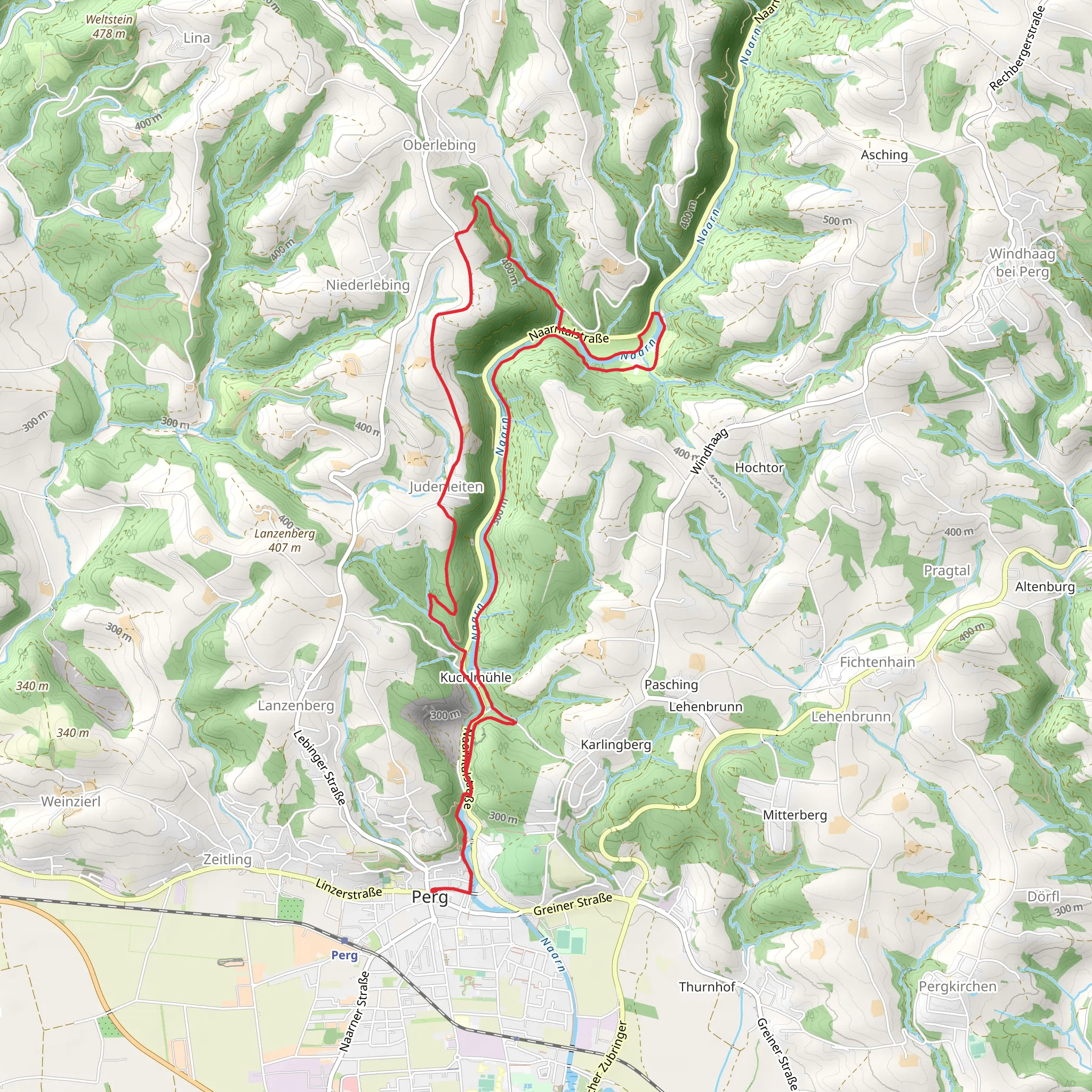 Naarn Valley Alpine Club Loop Trail mobile static map
