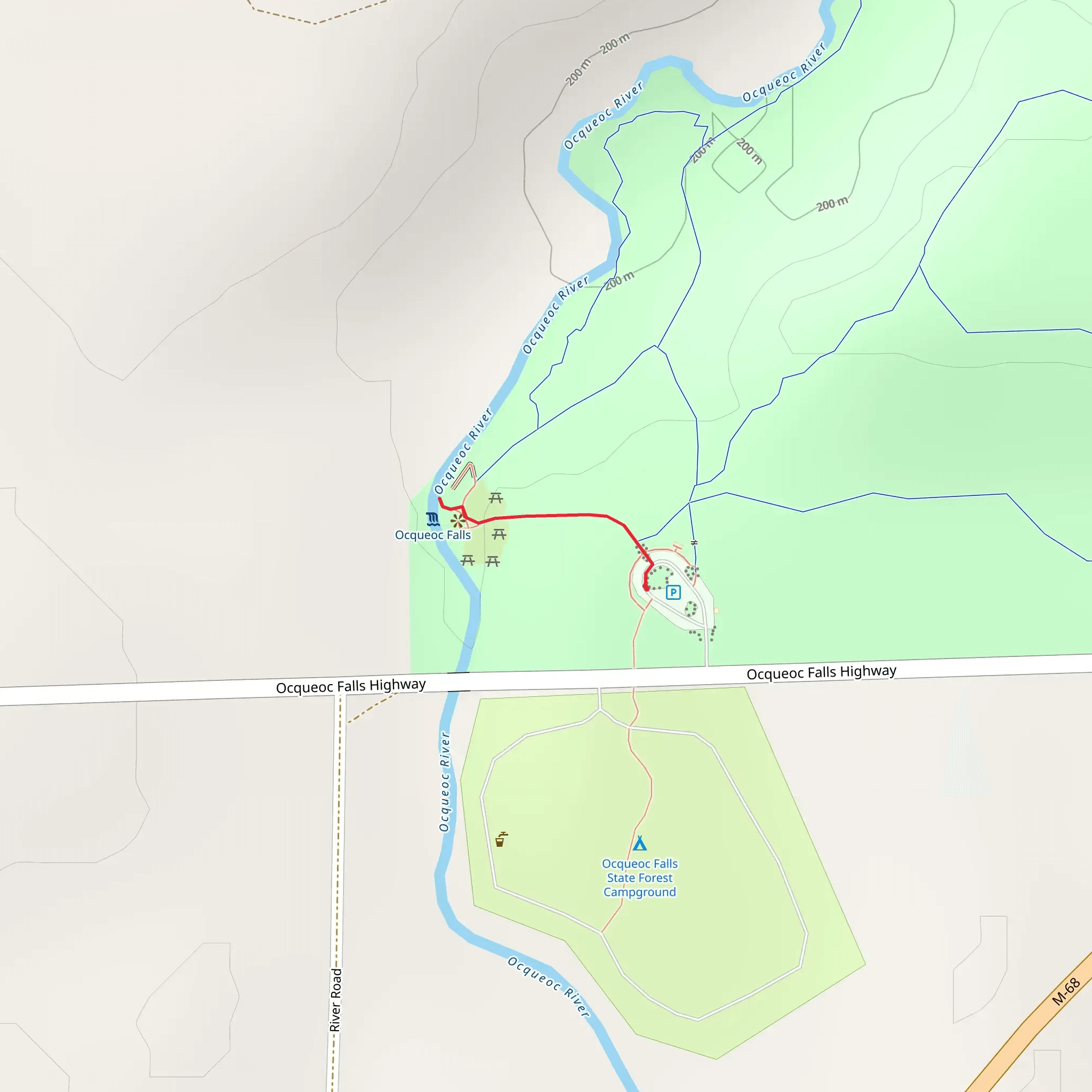 Ocqueoc Falls mobile static map