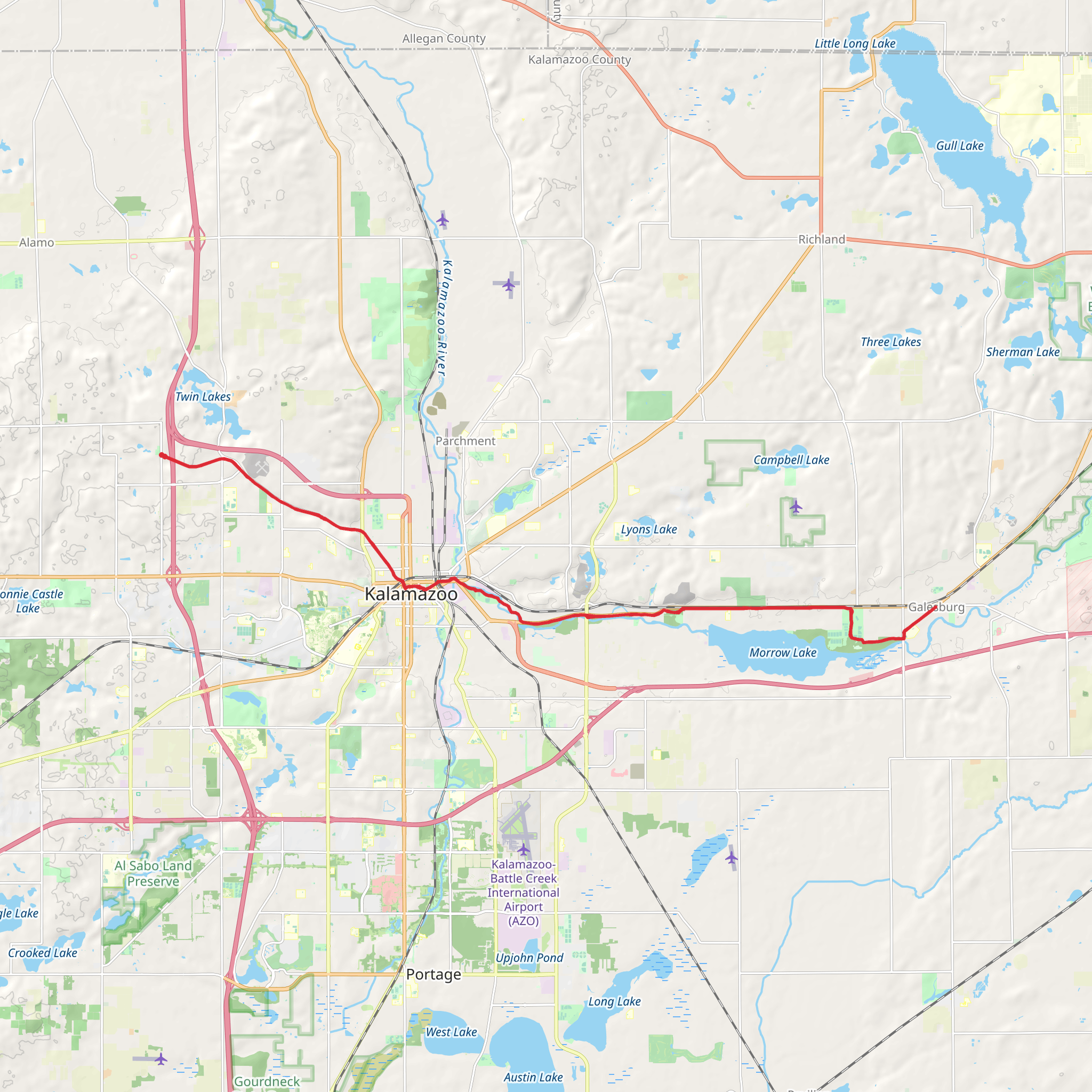 Kalamazoo River Valley Trail mobile static map