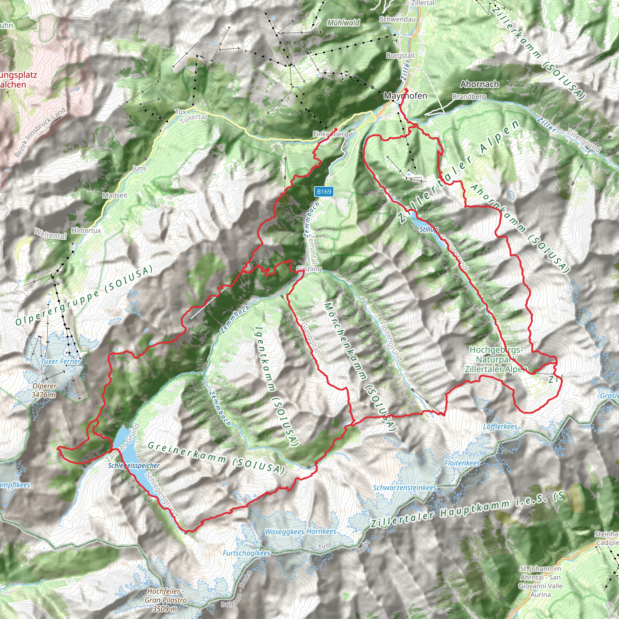 Berliner Höhenweg mobile static map
