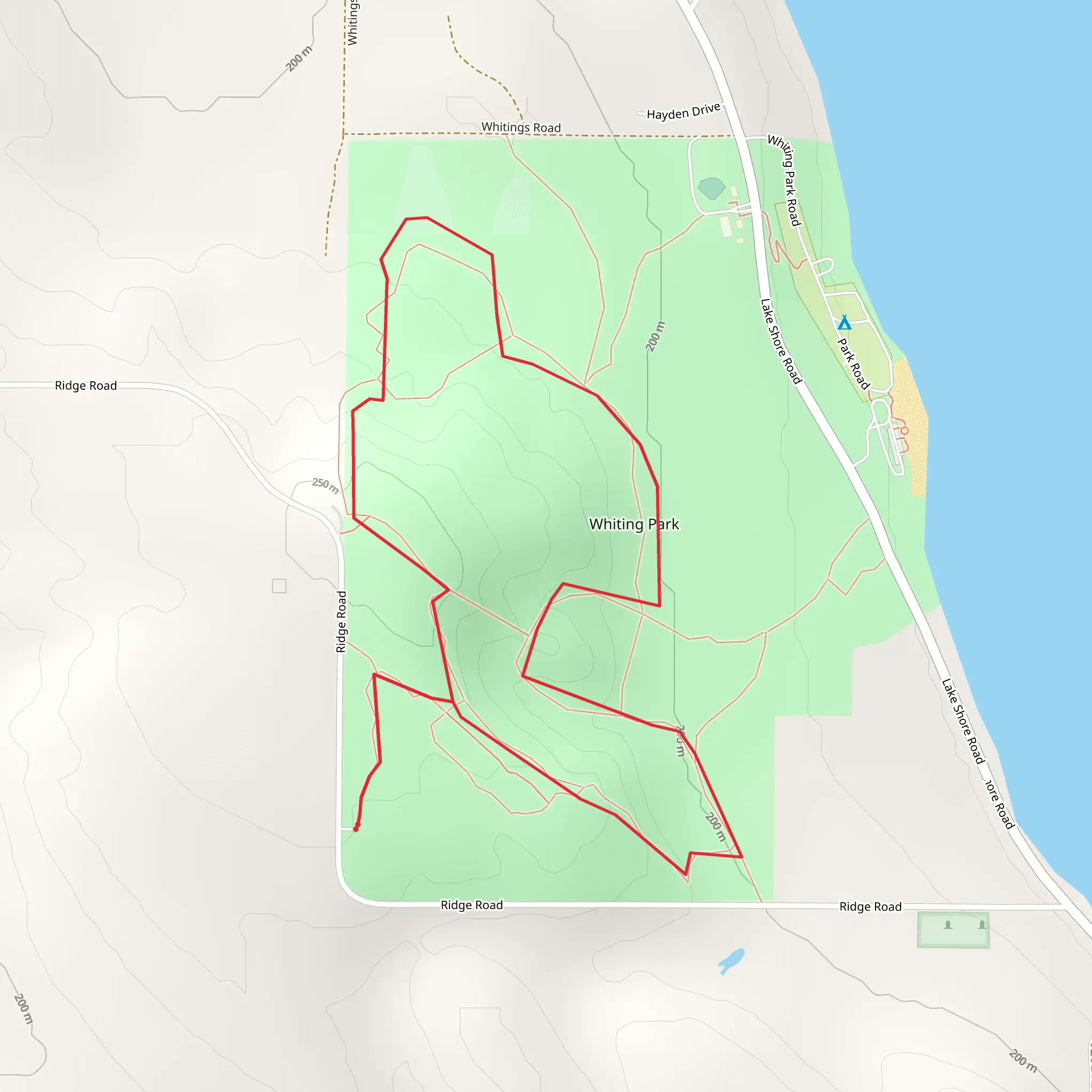 Whiting Park Loop mobile static map
