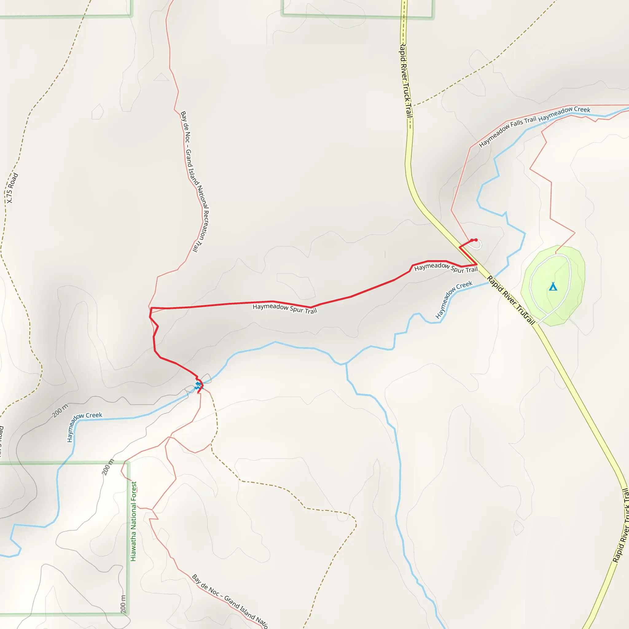 Haymeadow Spur Trail mobile static map