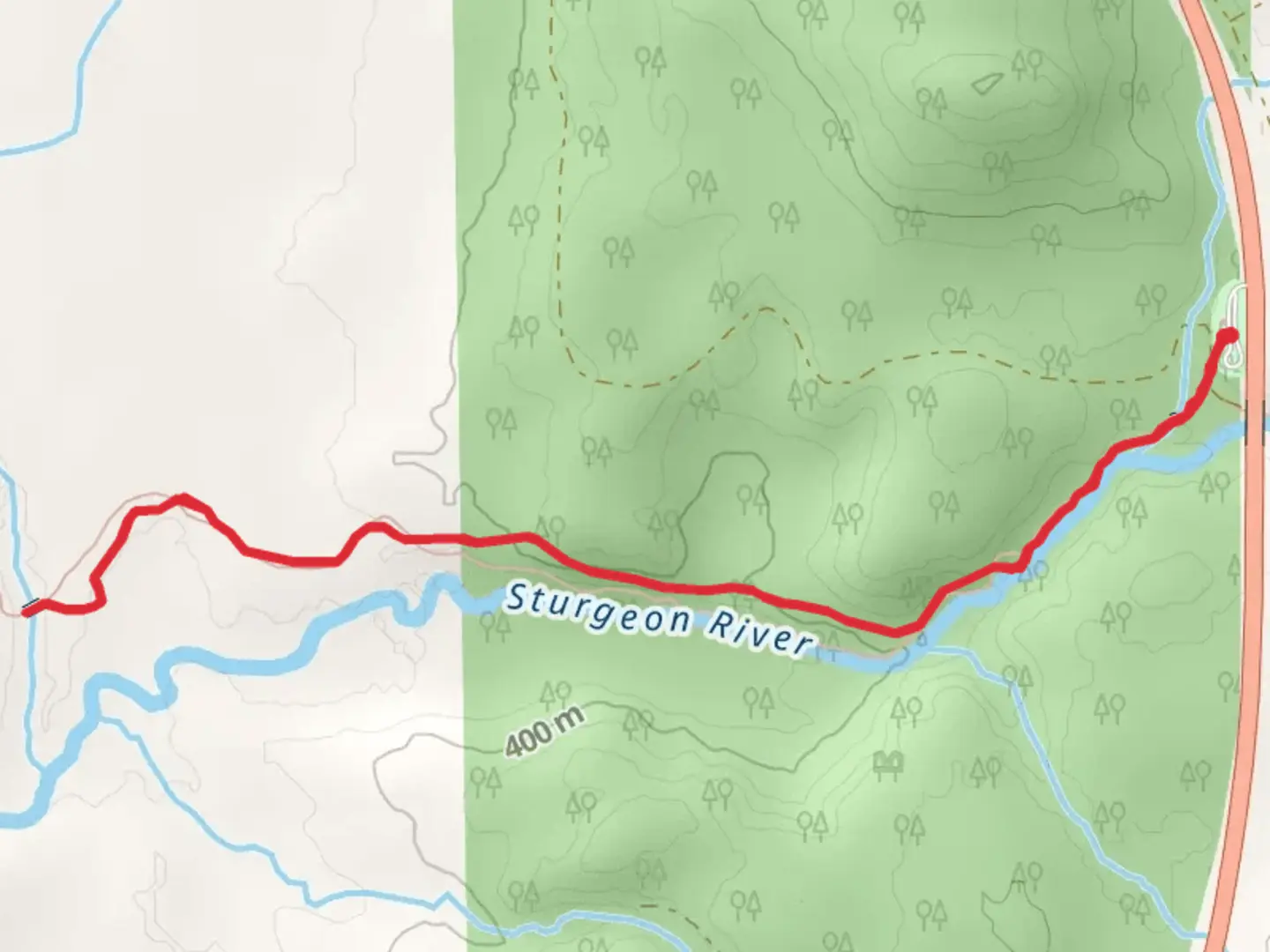 An image depicting the trail Walk along Sturgeon River via North Country Trail and its surrounding area.