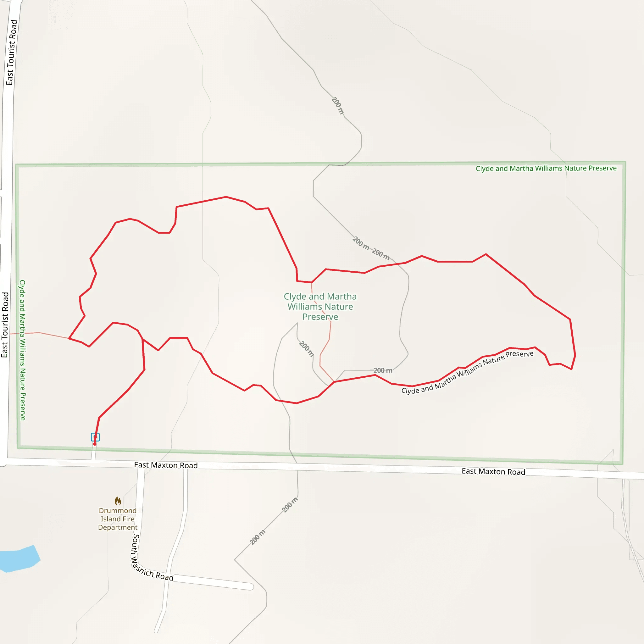 Clyde and Martha Williams Nature Preserve Loop mobile static map