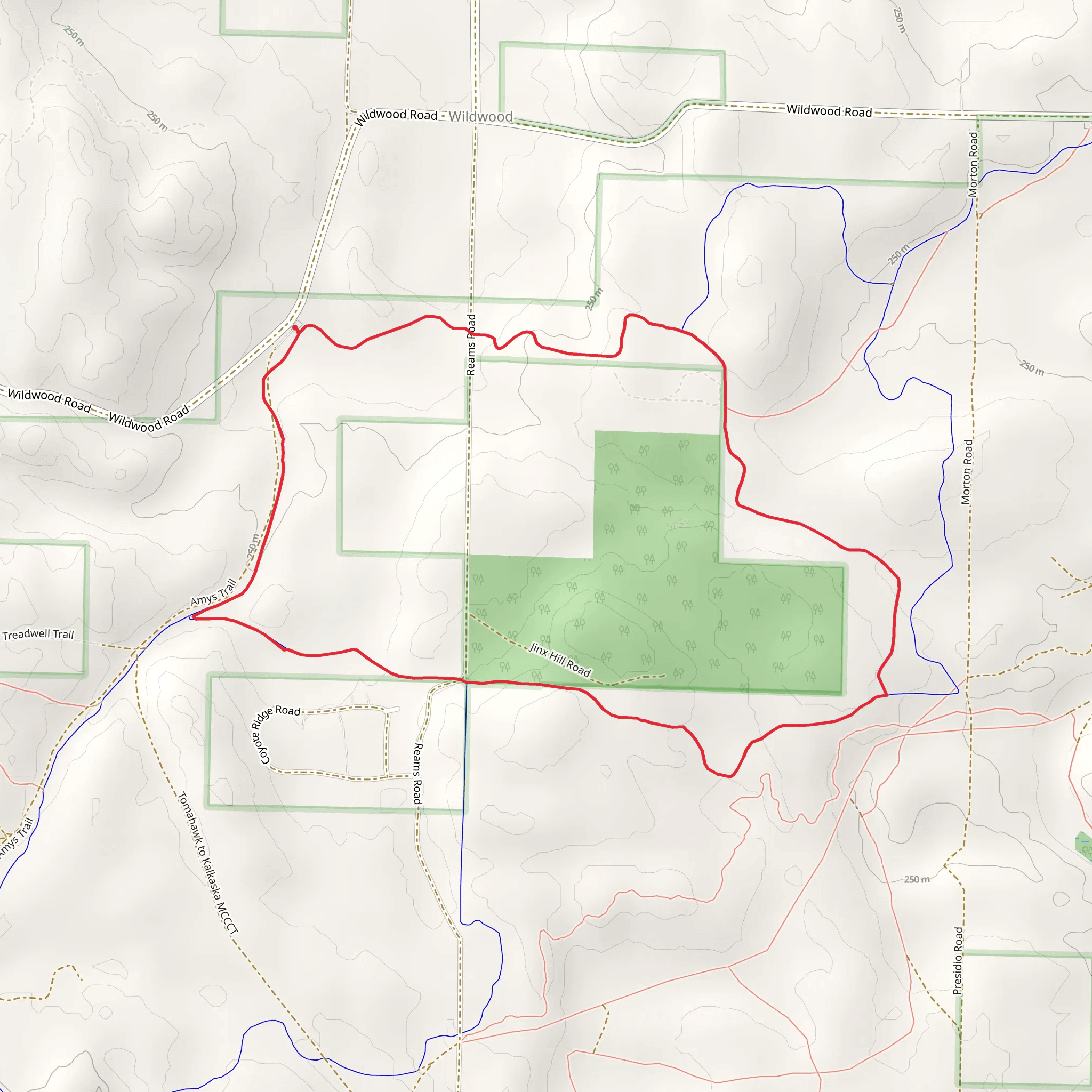 Wildwood Hills Pathway Loop mobile static map