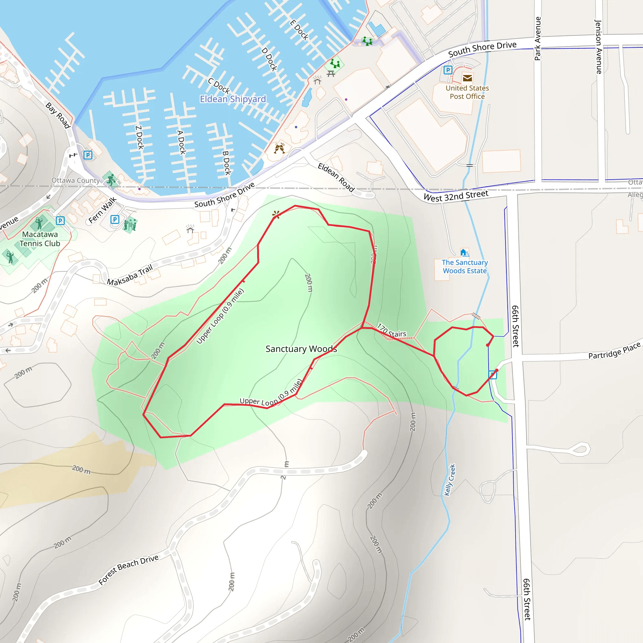 Sanctuary Woods Loop mobile static map