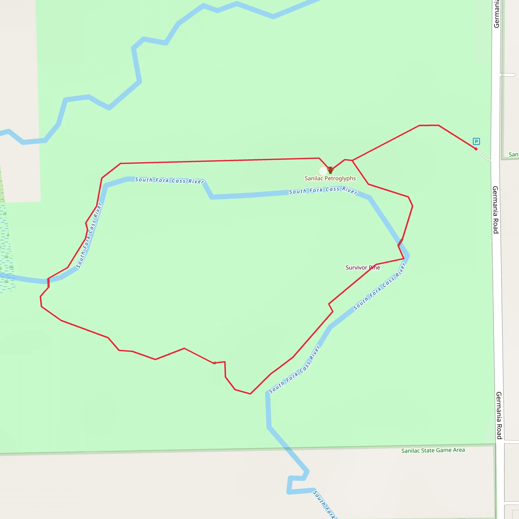 Sanilac Petroglyphs State Park Loop mobile static map