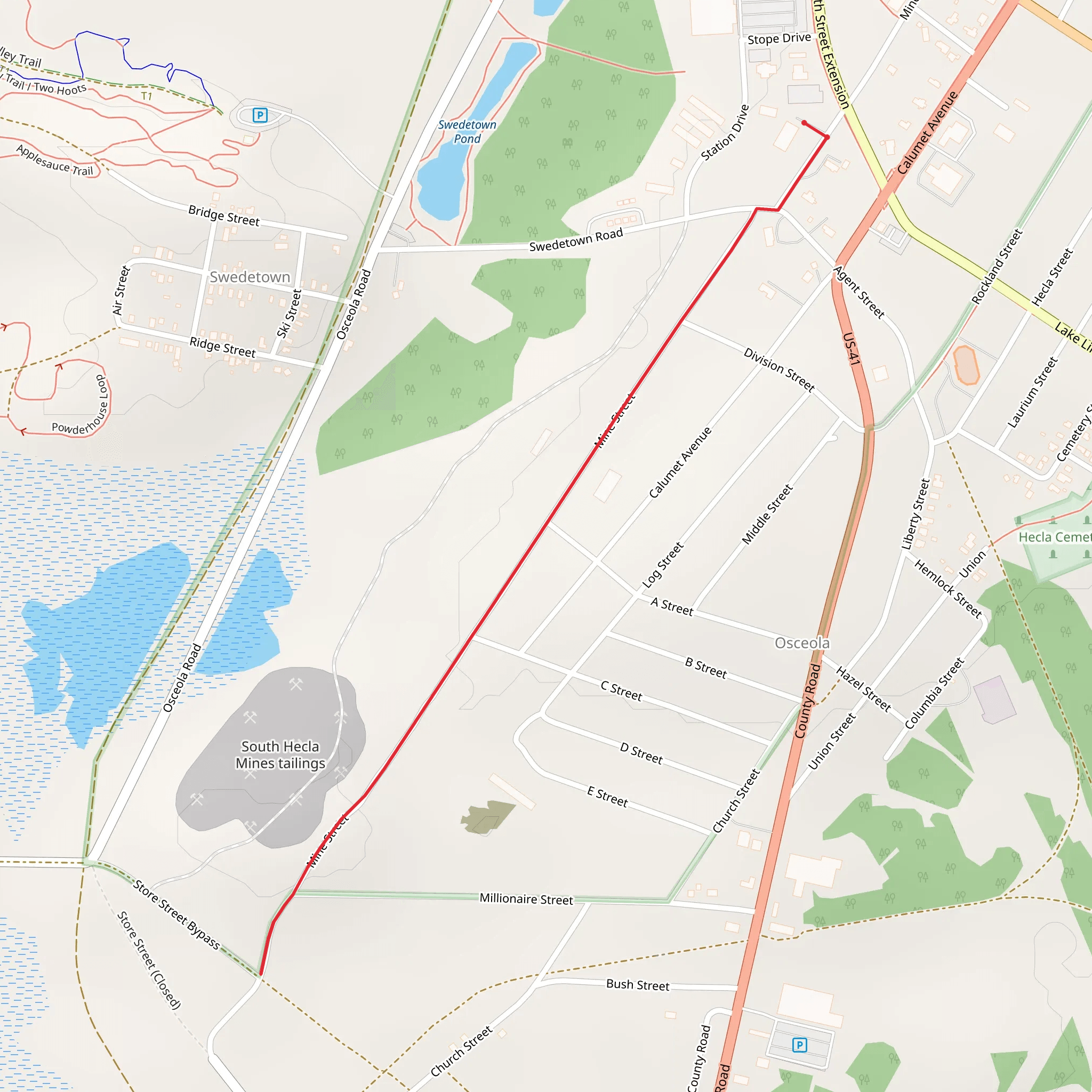 Mine Street mobile static map