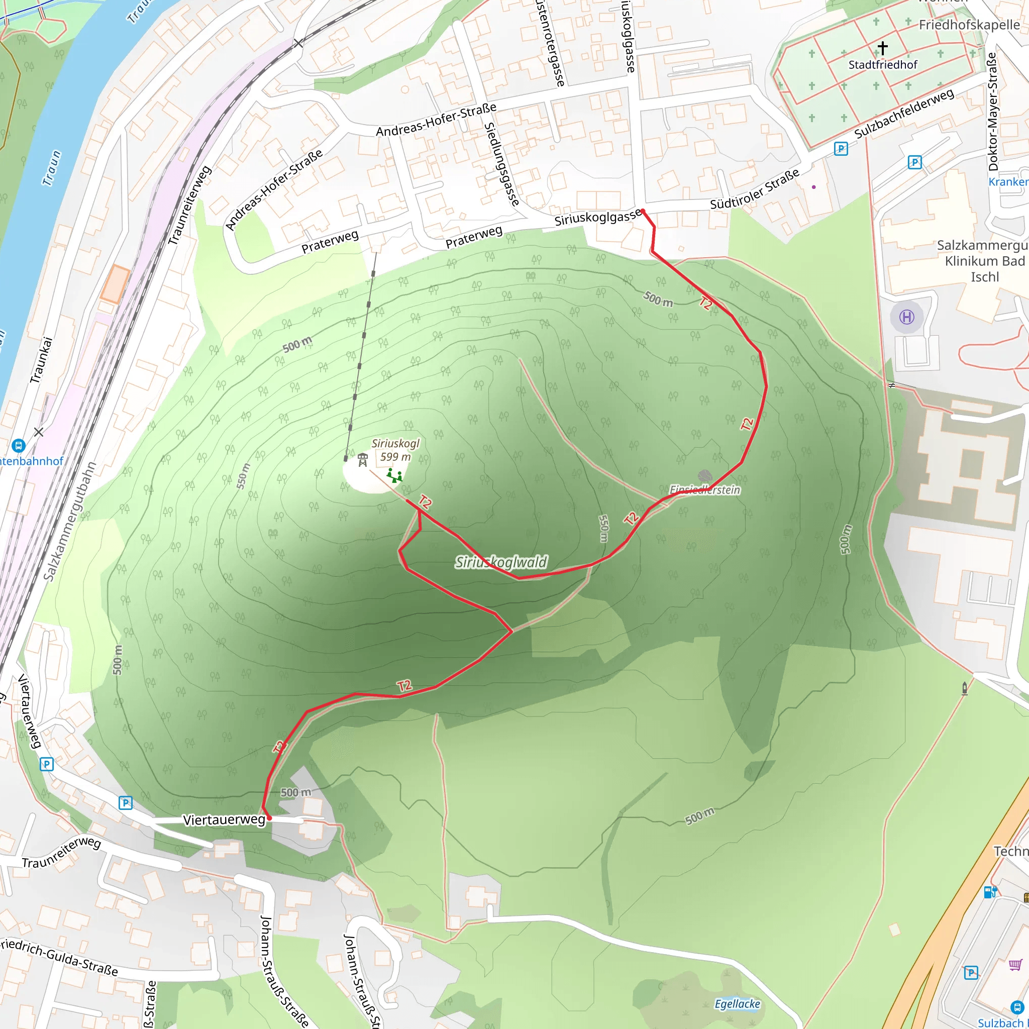 Walk onto the Siriuskogl mobile static map