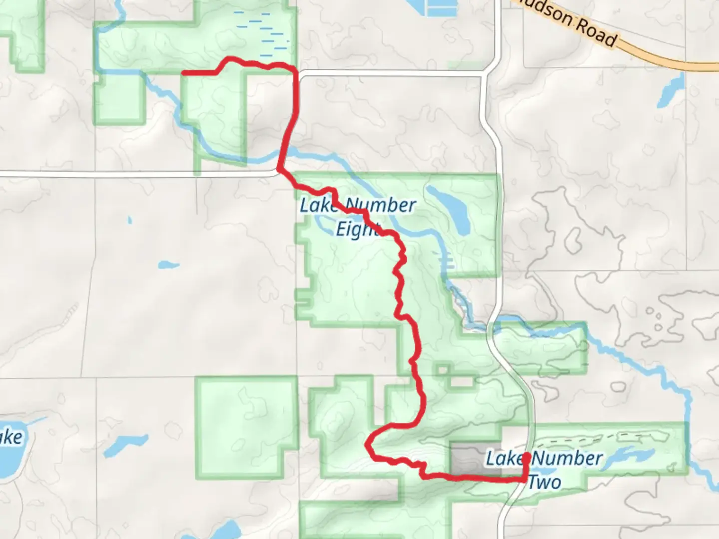 An image depicting the trail Lake Number Eight via NCT and its surrounding area.