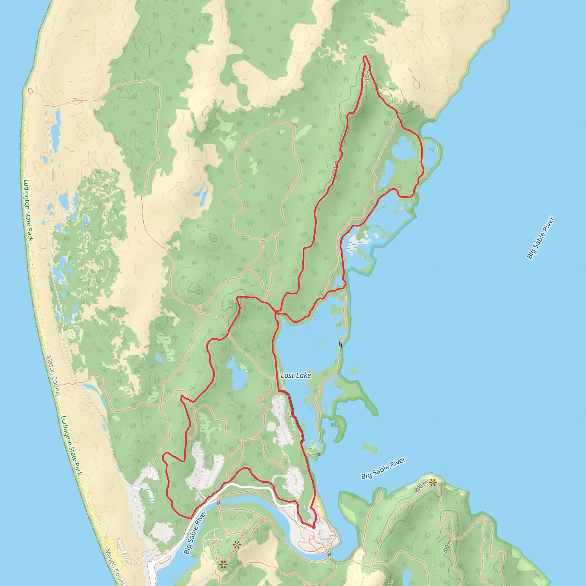 Lost Lake - Ridge - Island Loop Trail mobile static map