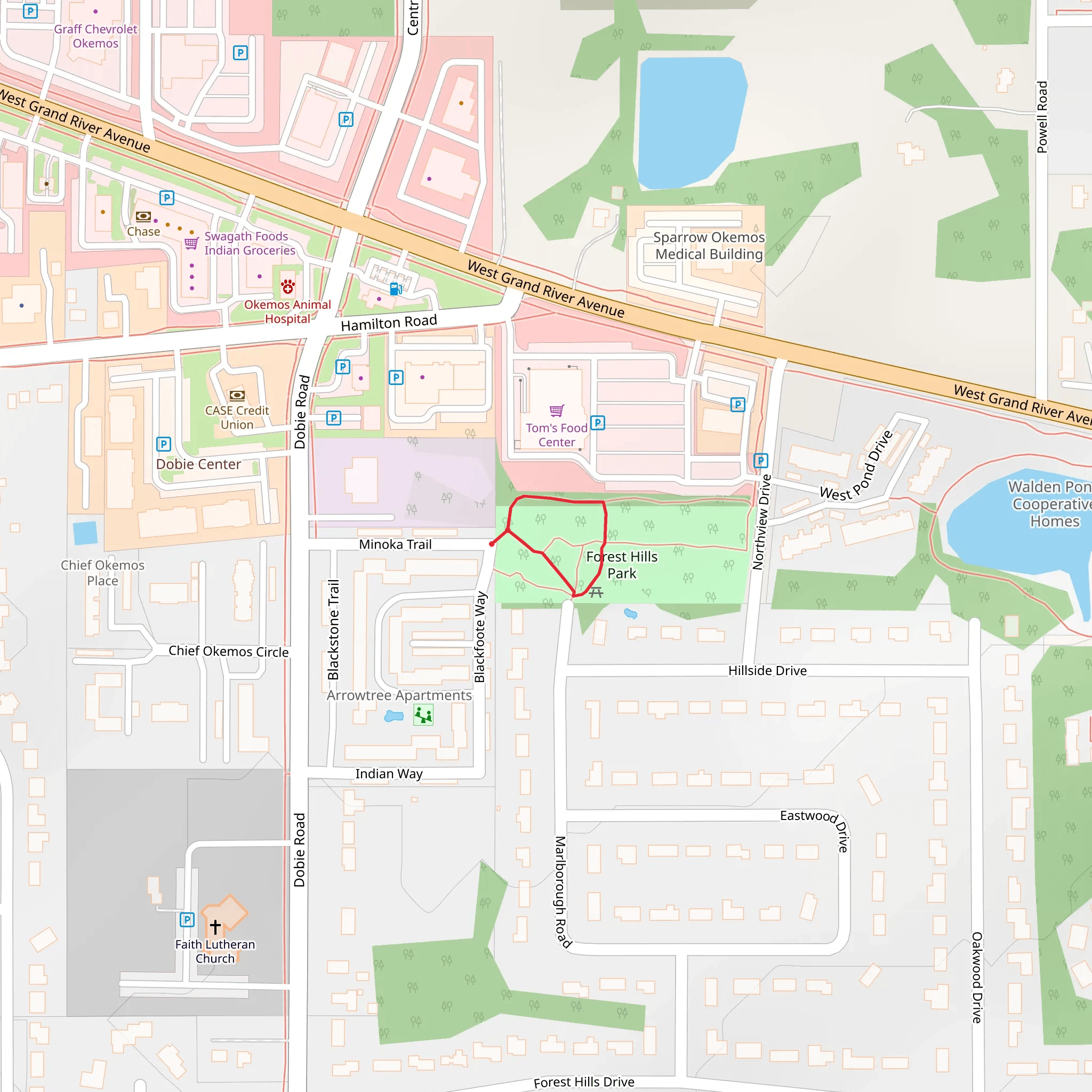 Forest Hills Park Loop from Blackfoote Way mobile static map