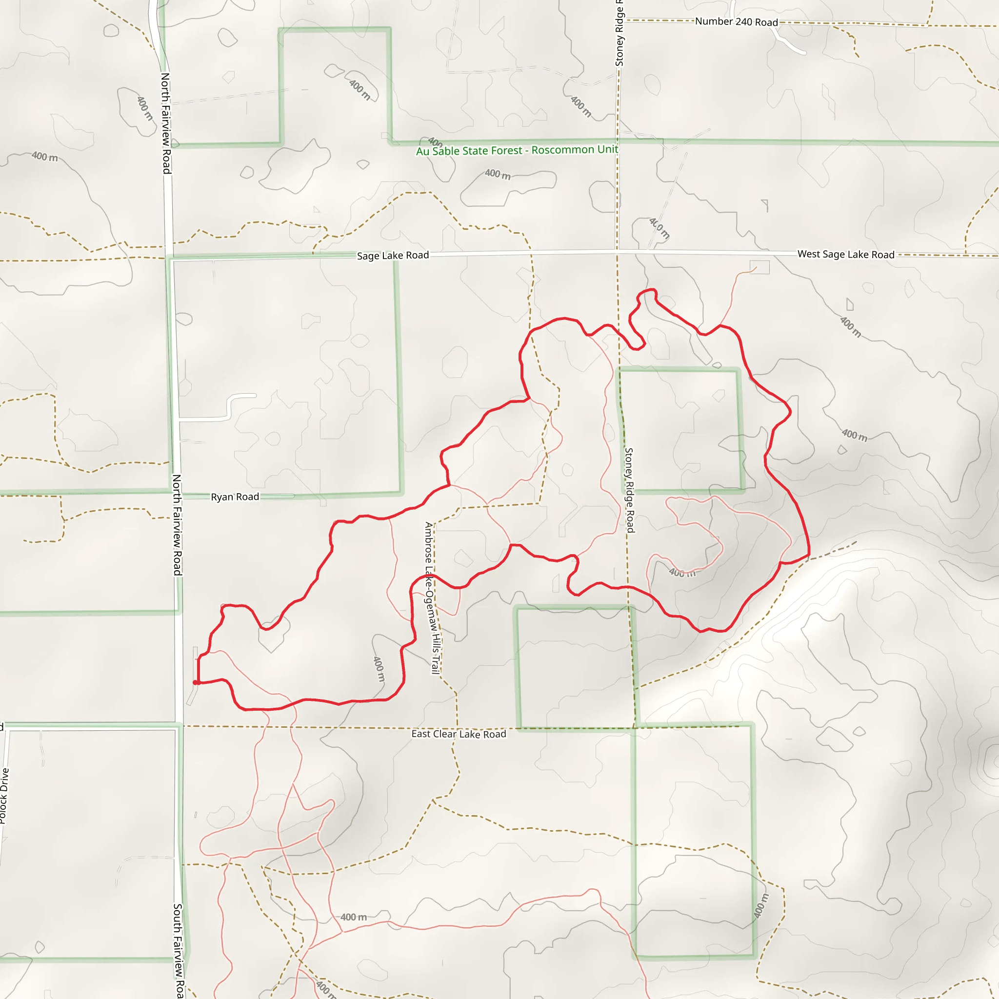 Ogemaw Hills Pathway Loop - Long mobile static map