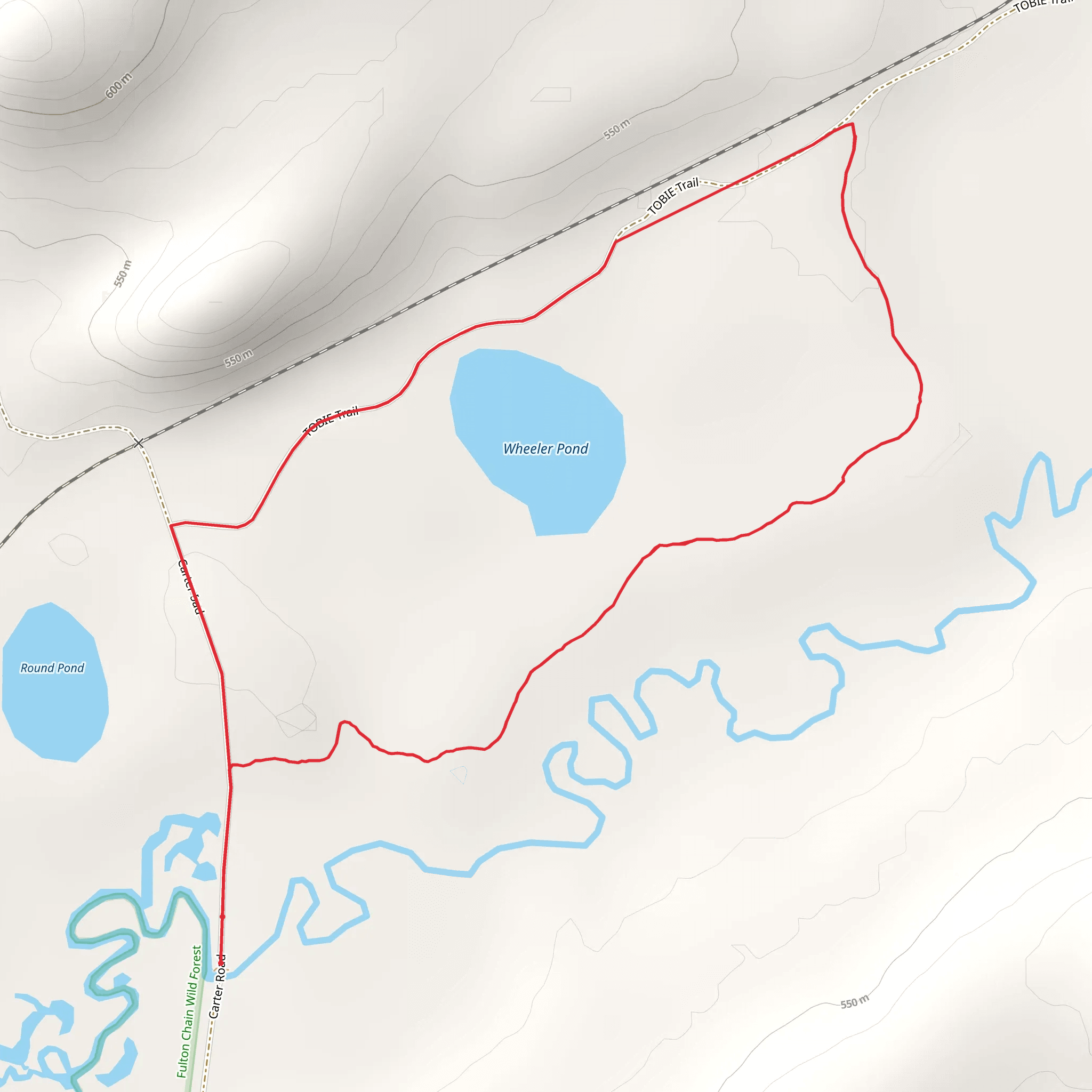 Wheeler Pond Loop Trail mobile static map
