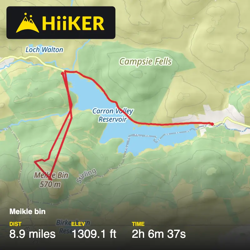 A map preview of the recording Meikle bin .
