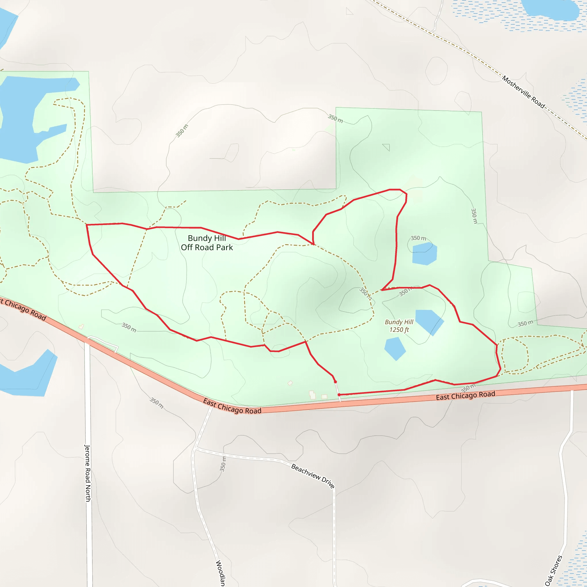 Bundy Hill and Bundy Hill Off Road Park Loop mobile static map