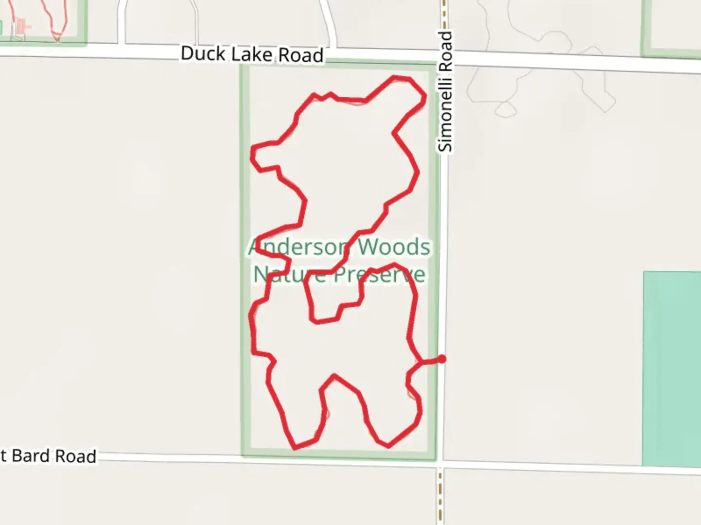 An image depicting the trail Simonelli Road Loop - West and its surrounding area.