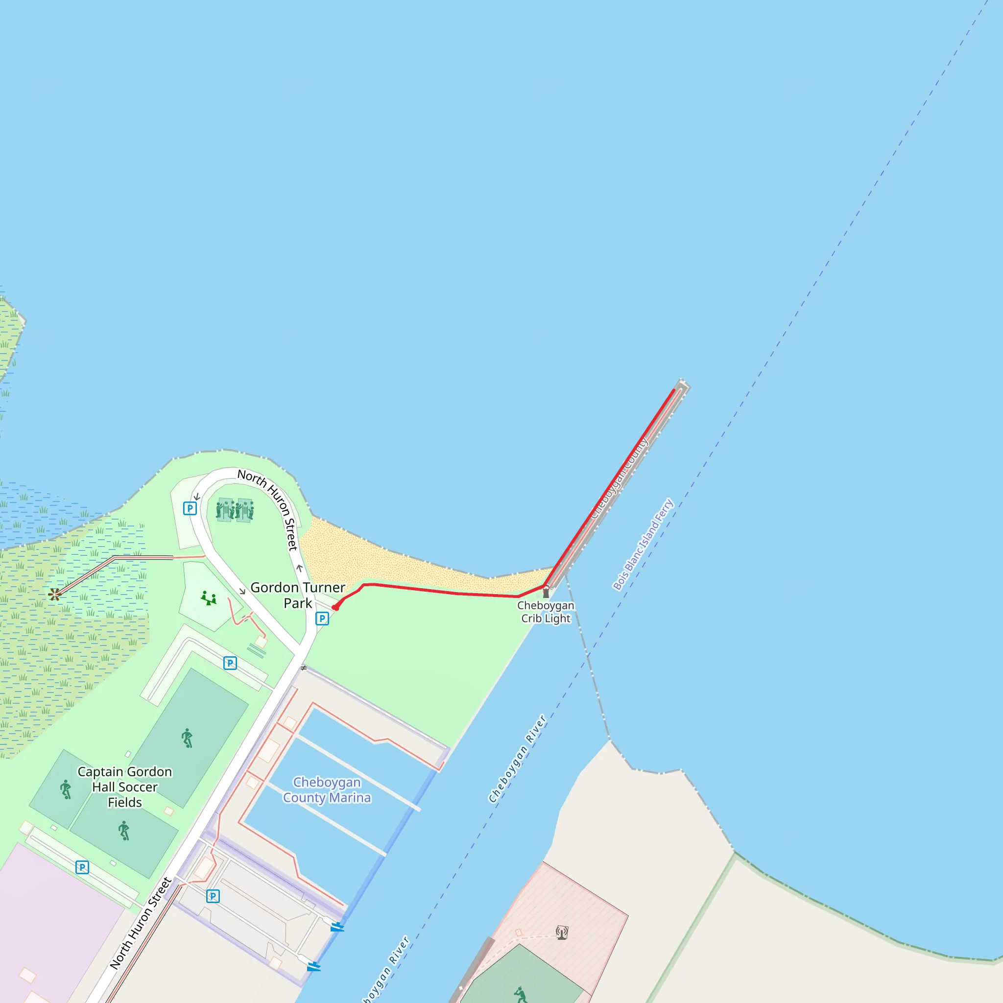 Cheboygan River Out and Back mobile static map