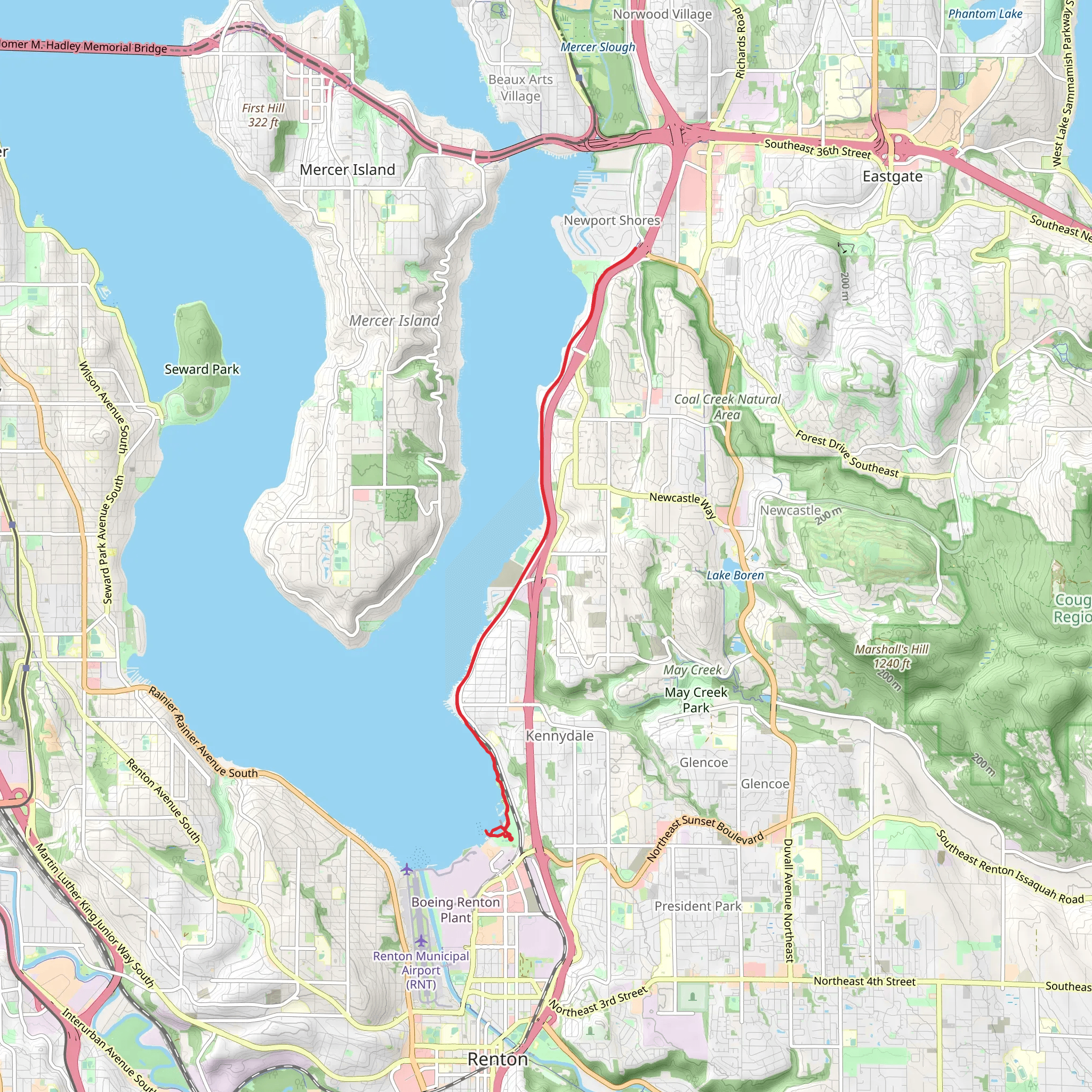 Gene Coulon Beach Park Interpretive Walk and East Trail mobile static map