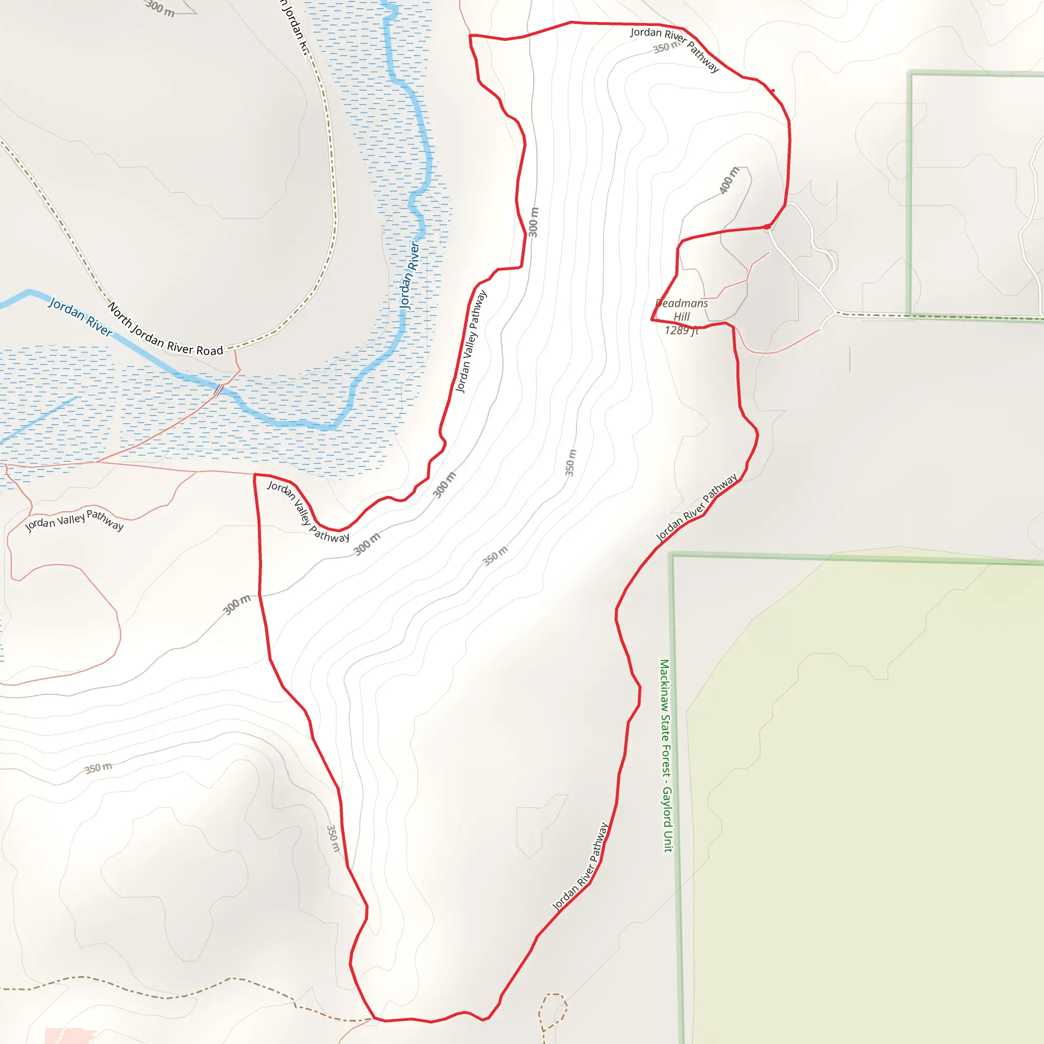 Deadmans Hill and Jordan River Pathway Loop mobile static map