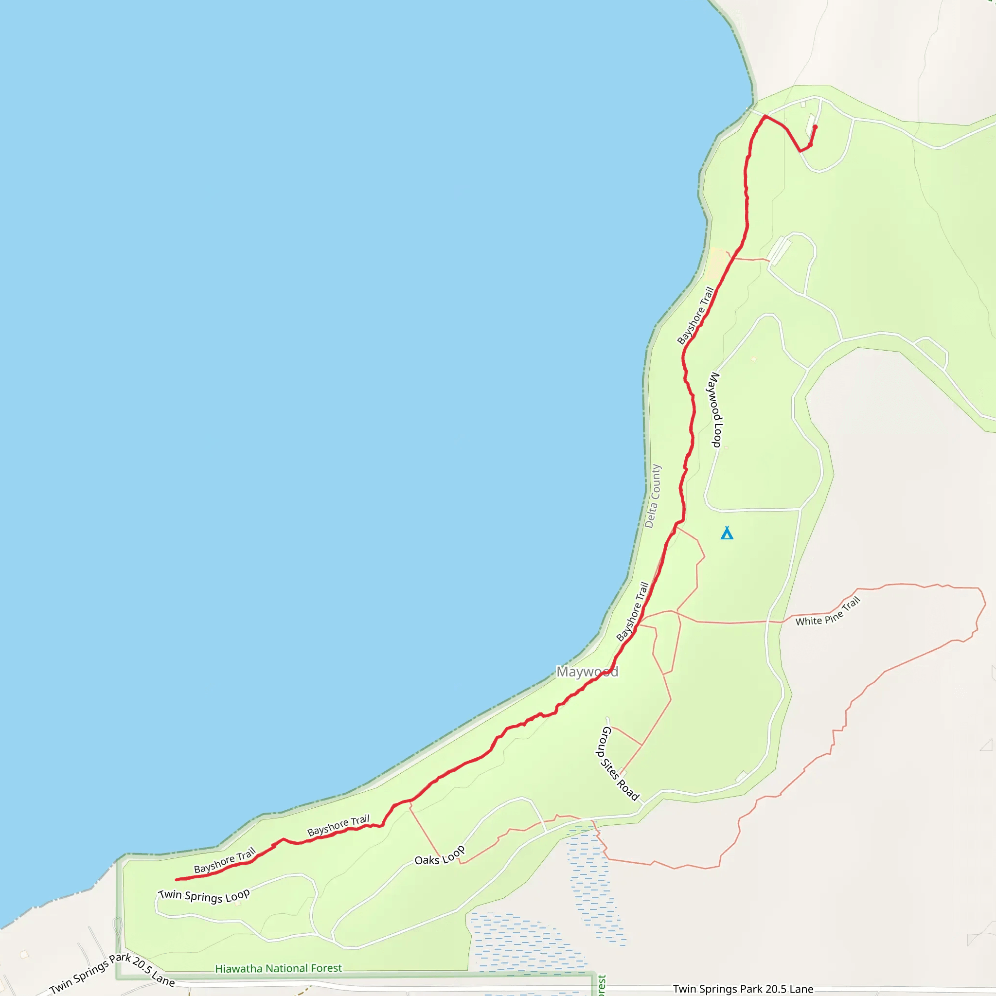 Maywood Bayshore Trail mobile static map