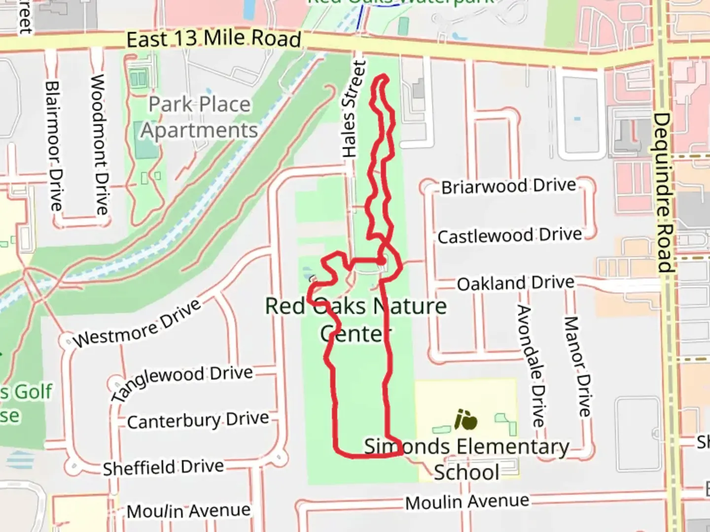 An image depicting the trail Habitat Trail, Forest Trail and Sensory Loop Trail and its surrounding area.